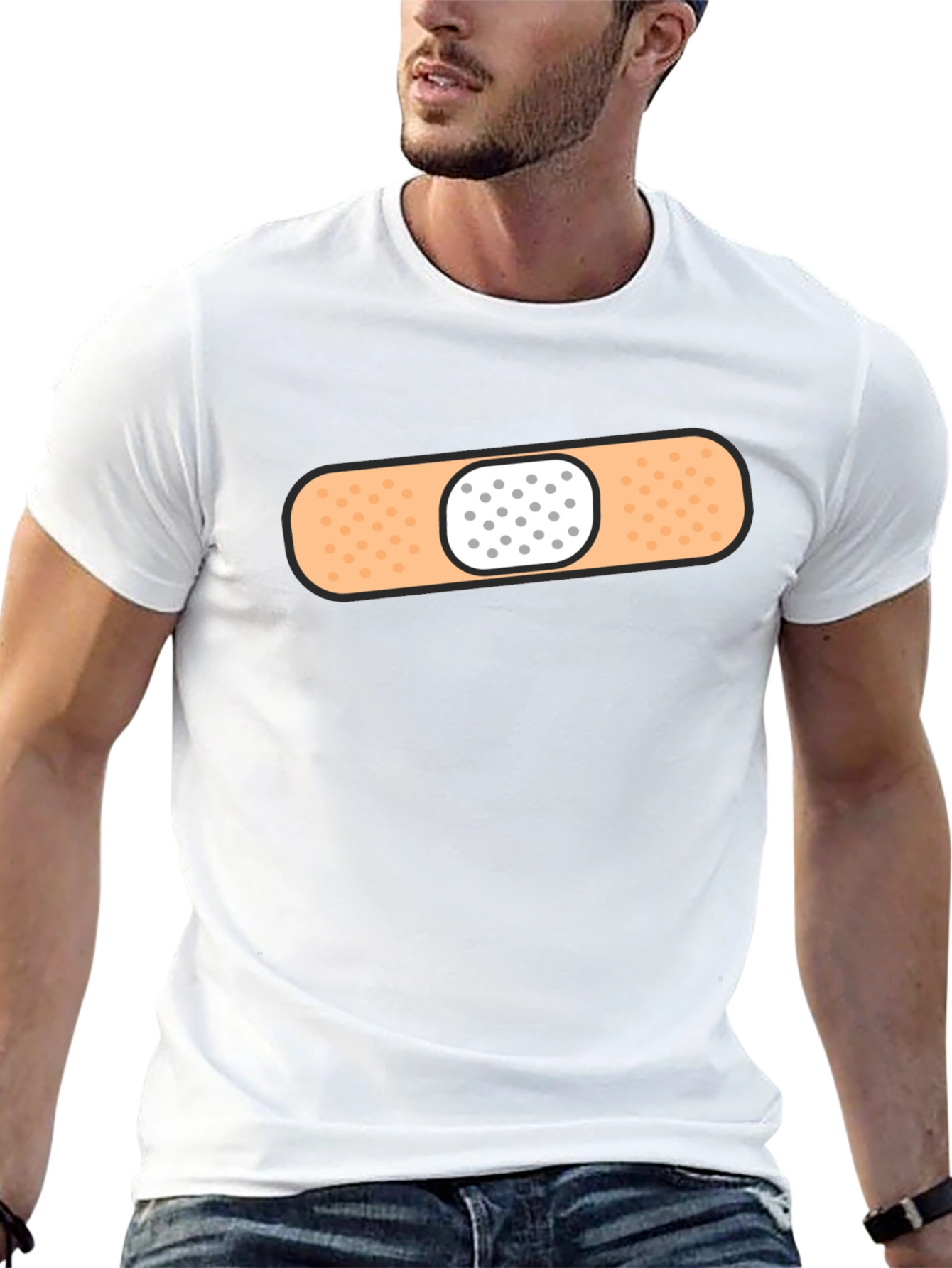 Funny Band-Aid Graphic T-Shirt