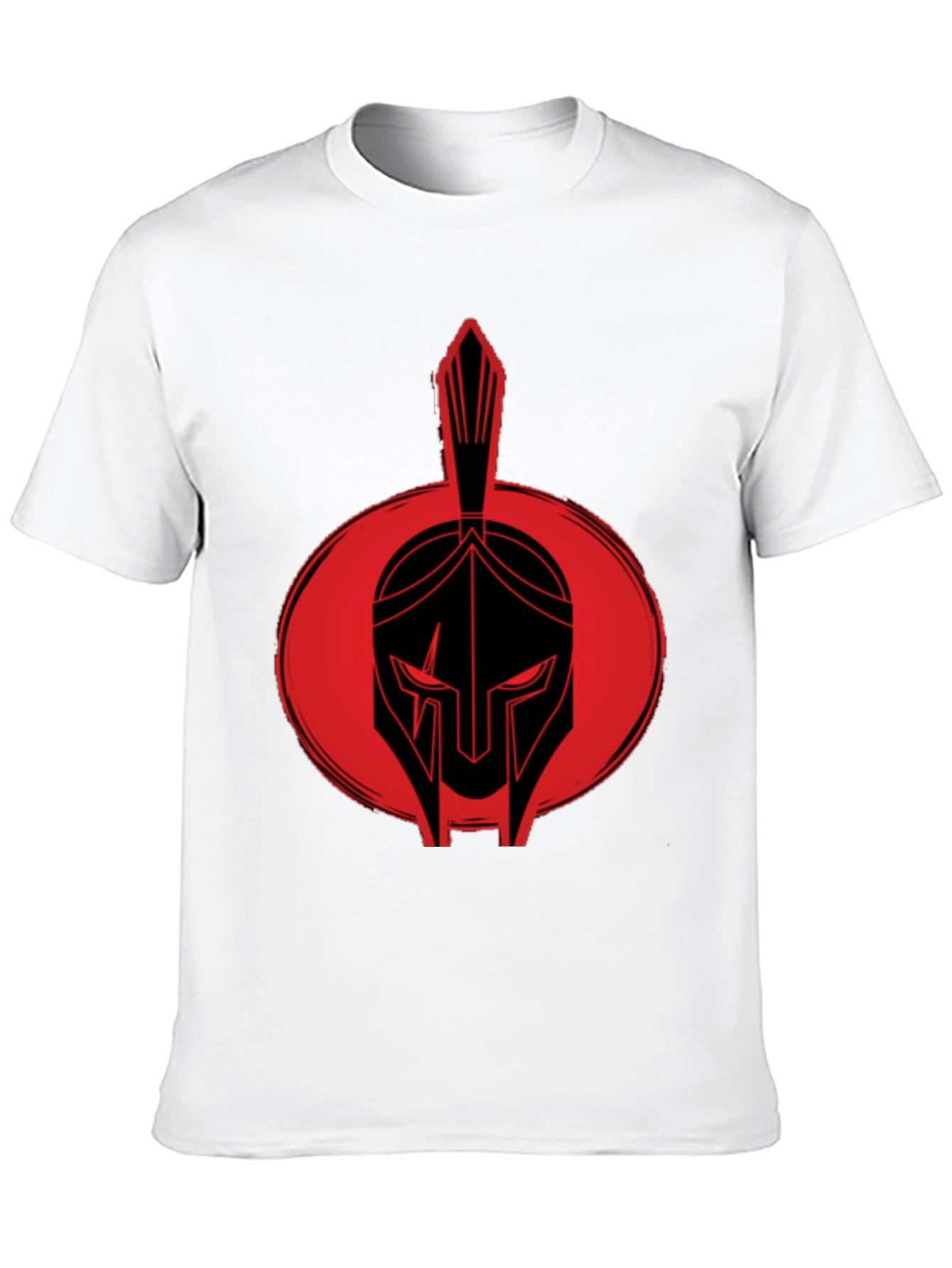 Spartan Helmet Graphic Tee - Bold Red Design