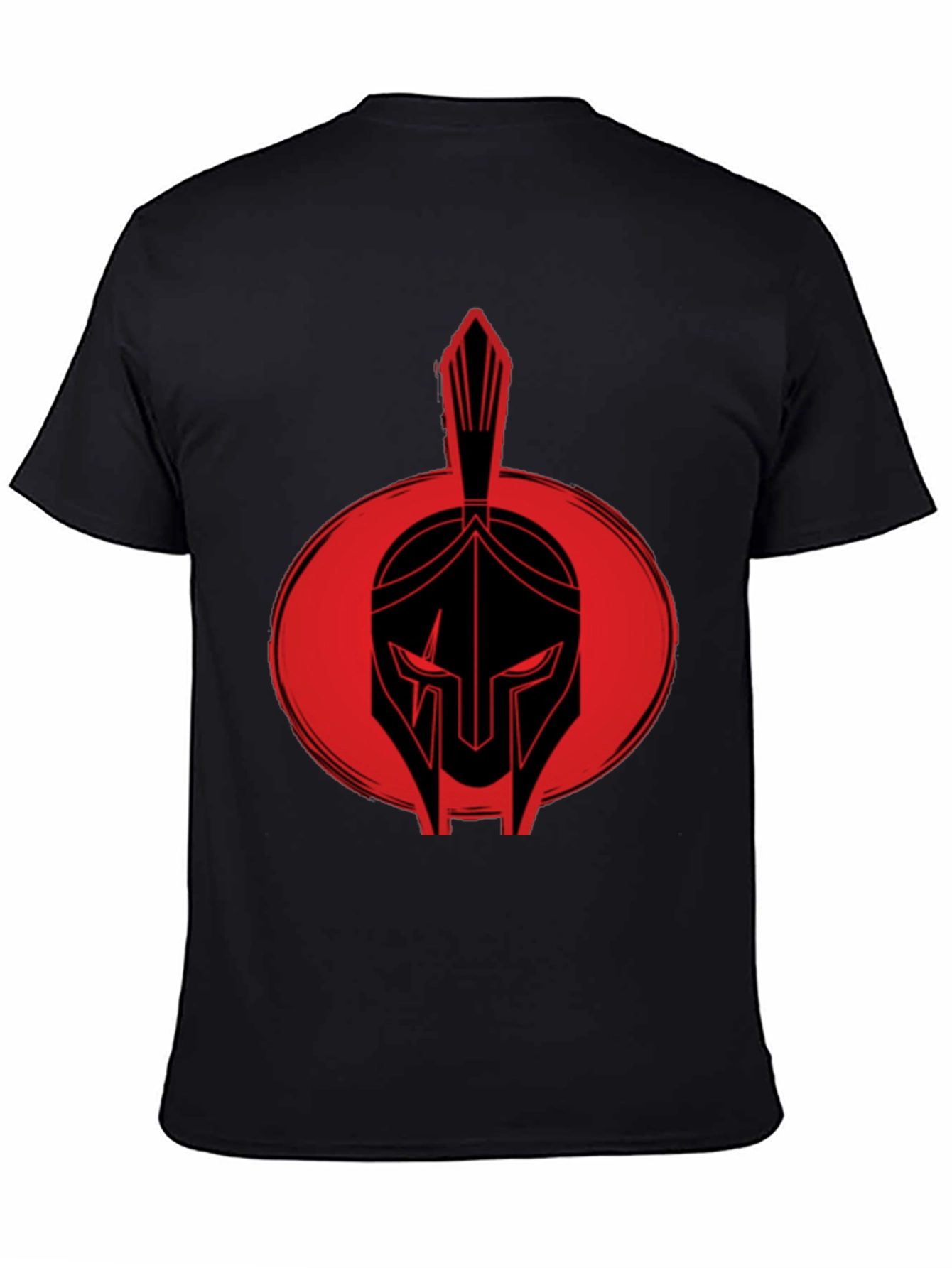 Spartan Helmet Graphic Tee - Bold Red Design
