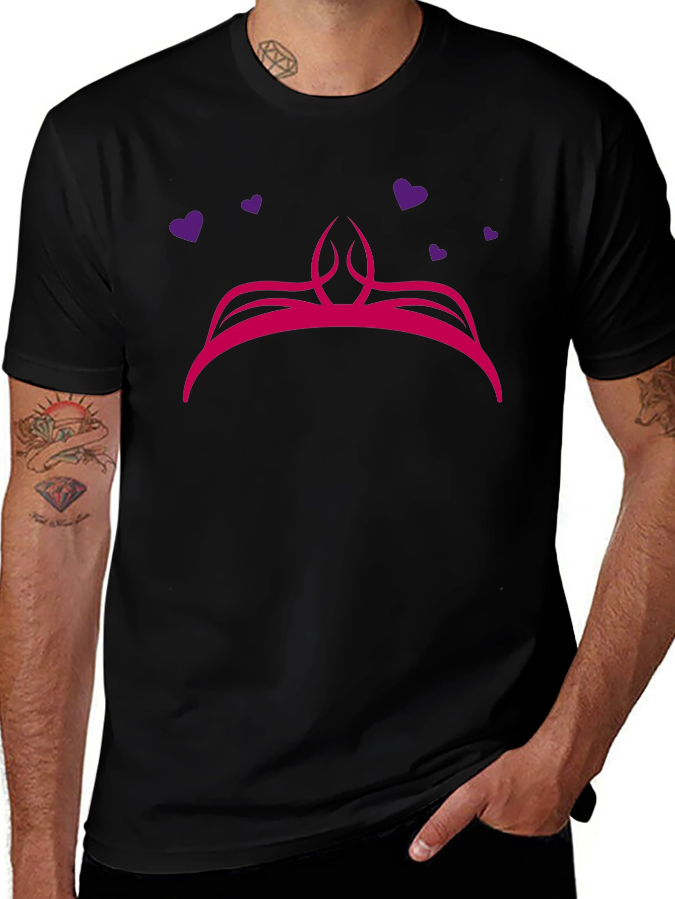 Princess Crown Graphic Black T-Shirt