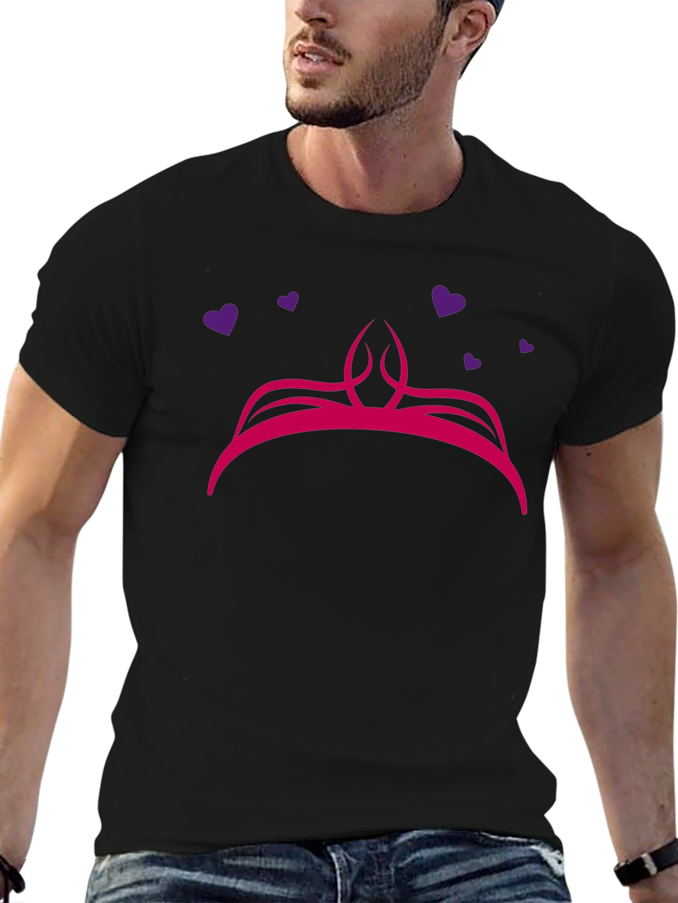 Princess Crown Graphic Black T-Shirt