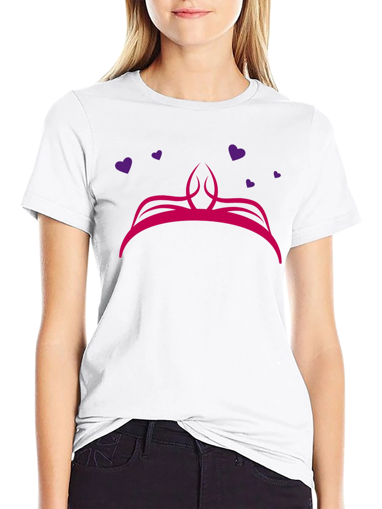 Princess Crown Graphic Black T-Shirt