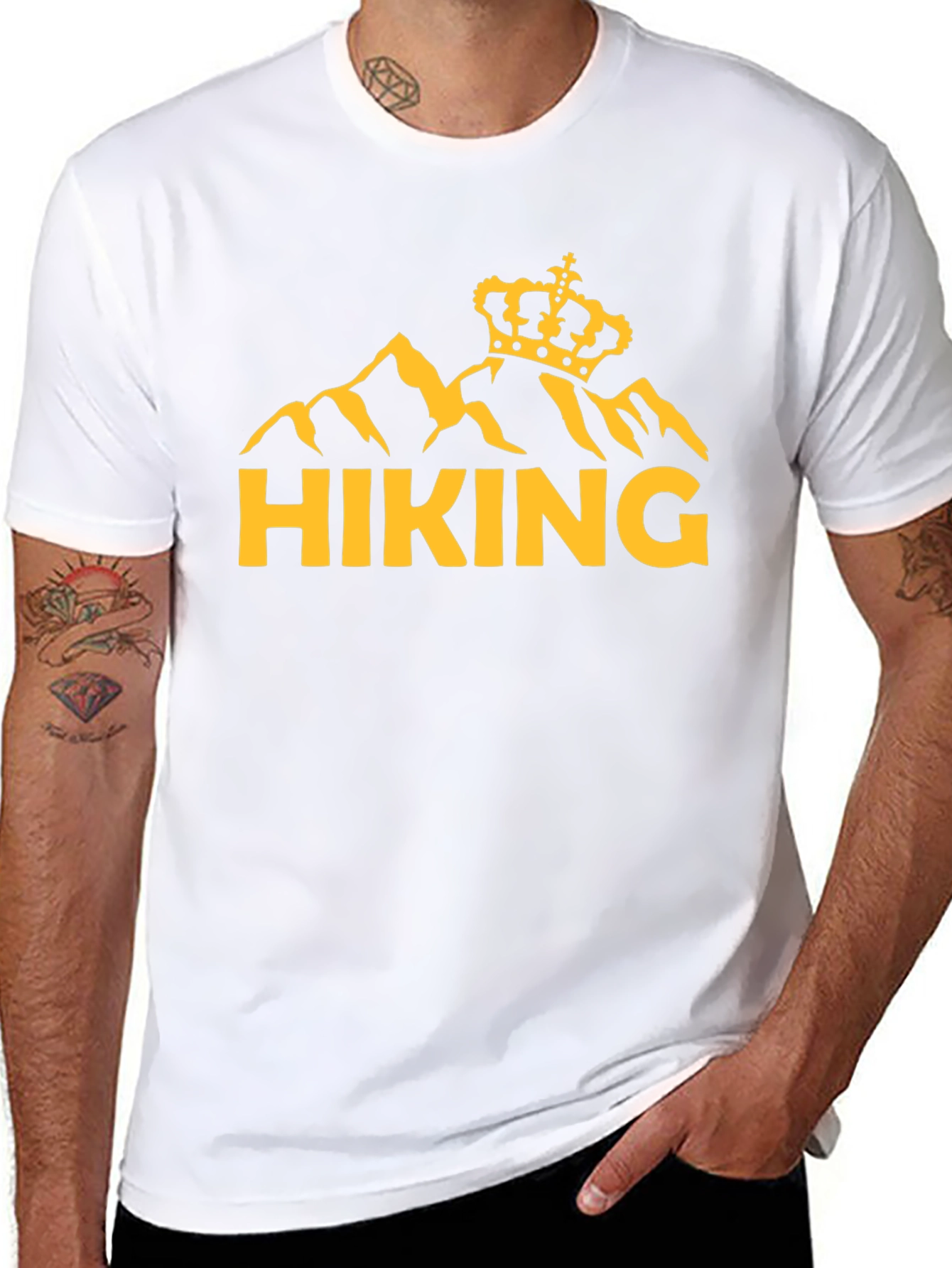 Hiking King T-Shirt - Mountain Crown Graphic Tee