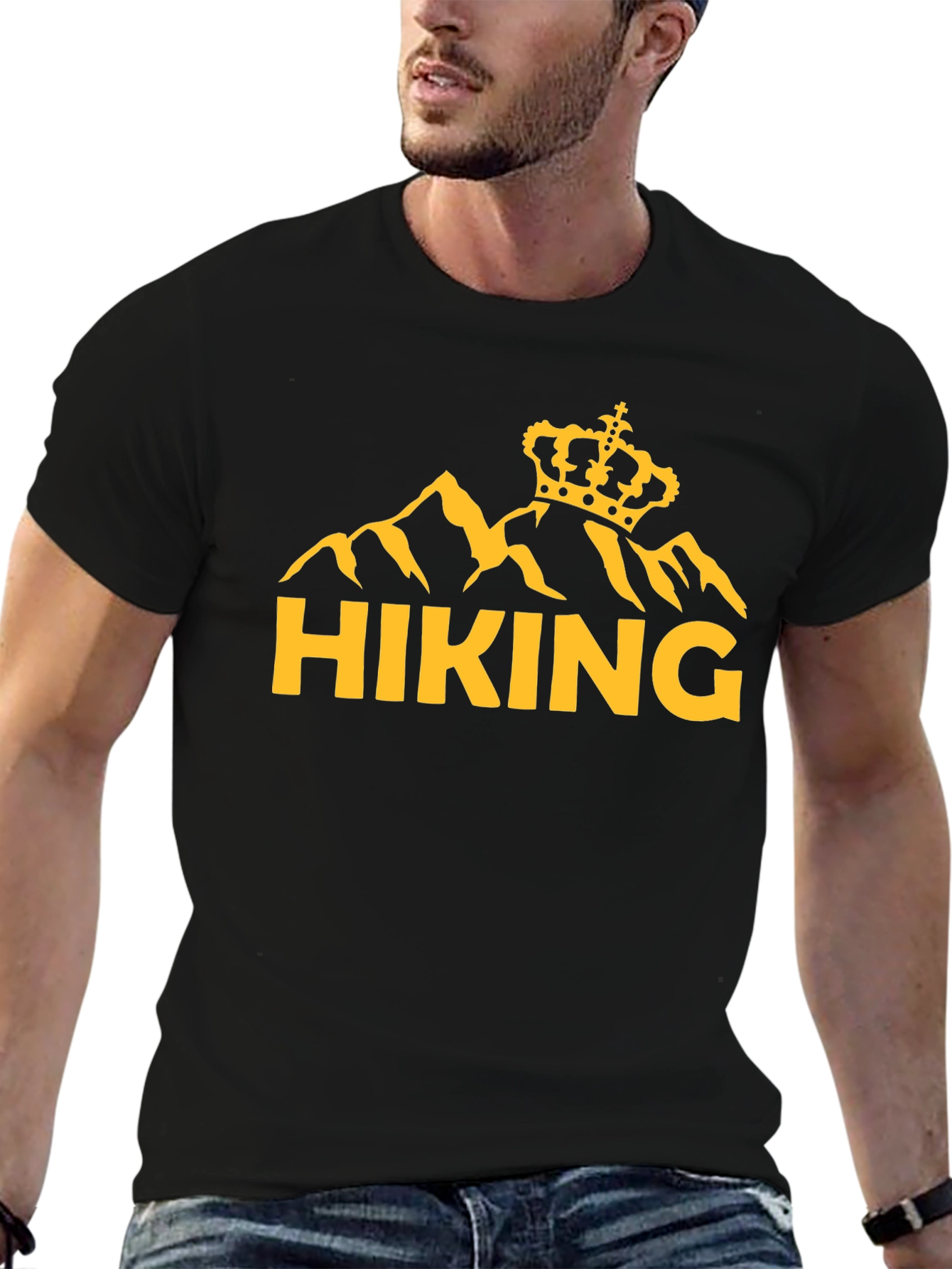 Hiking King T-Shirt - Mountain Crown Graphic Tee