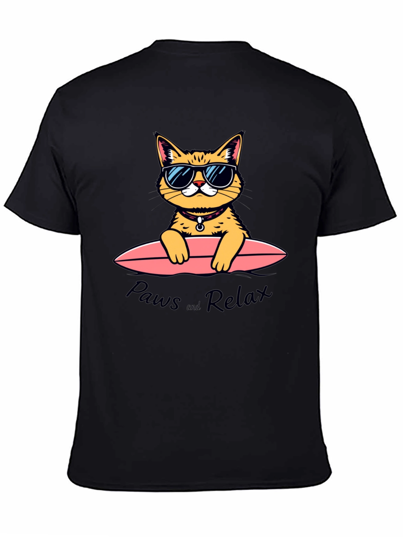 Paws and Relax Cat Surfing T-Shirt
