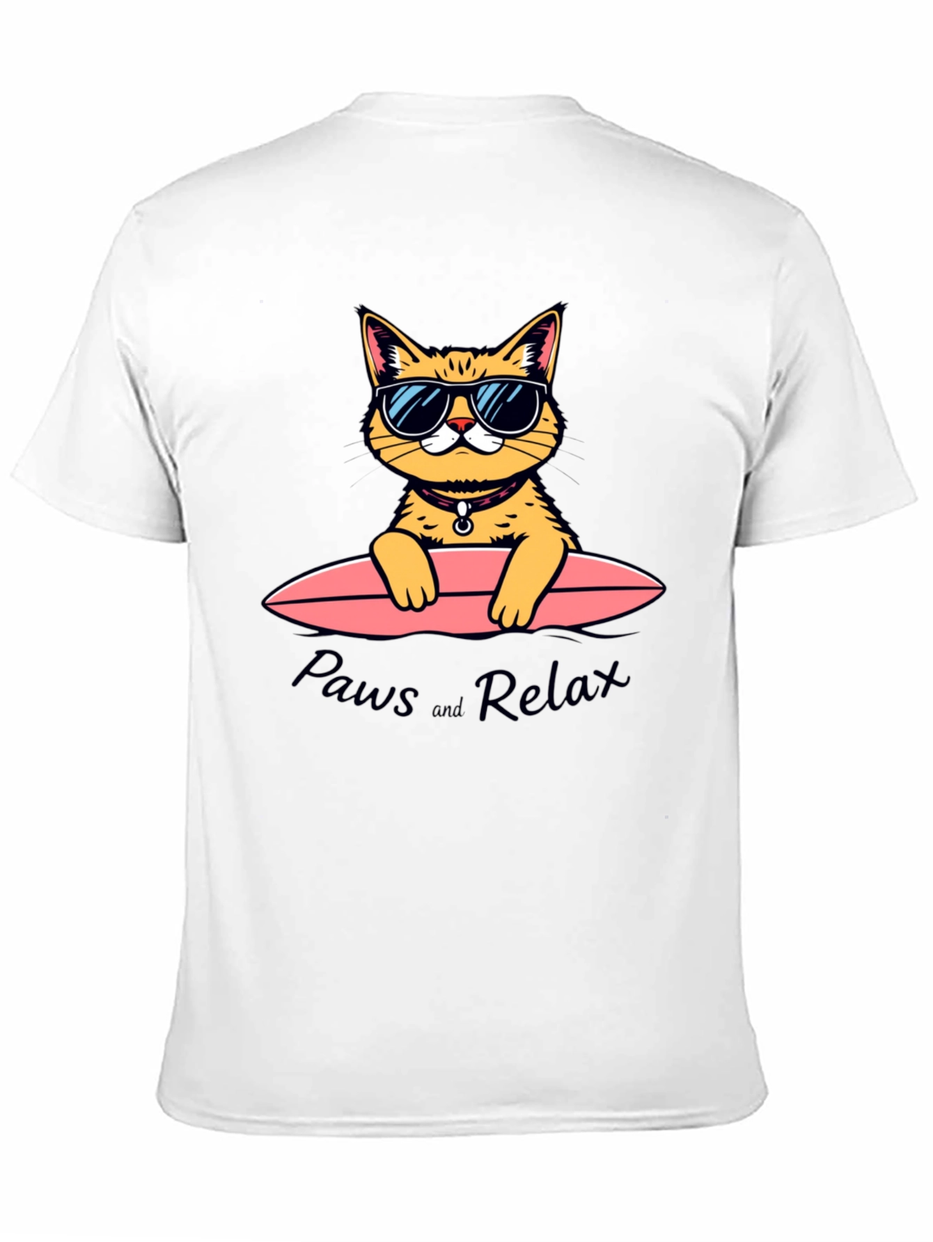 Paws and Relax Cat Surfing T-Shirt