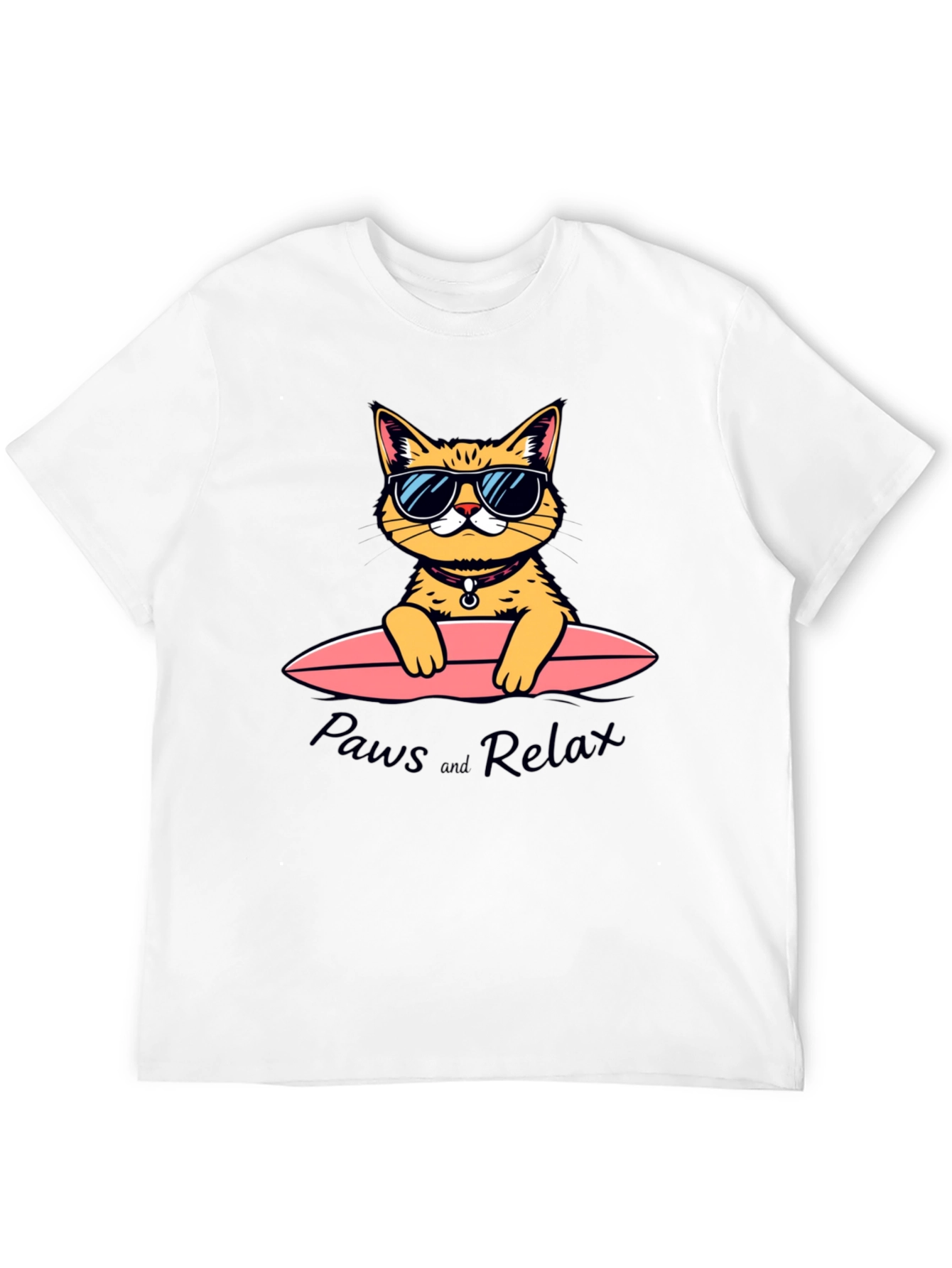Paws and Relax Cat Surfing T-Shirt