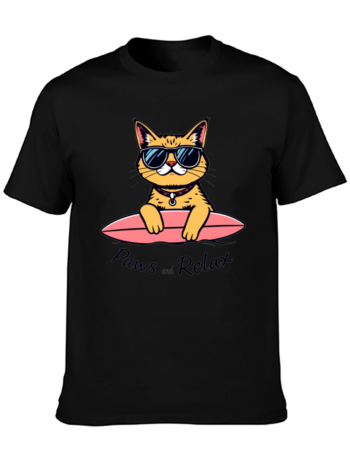 Paws and Relax Cat Surfing T-Shirt