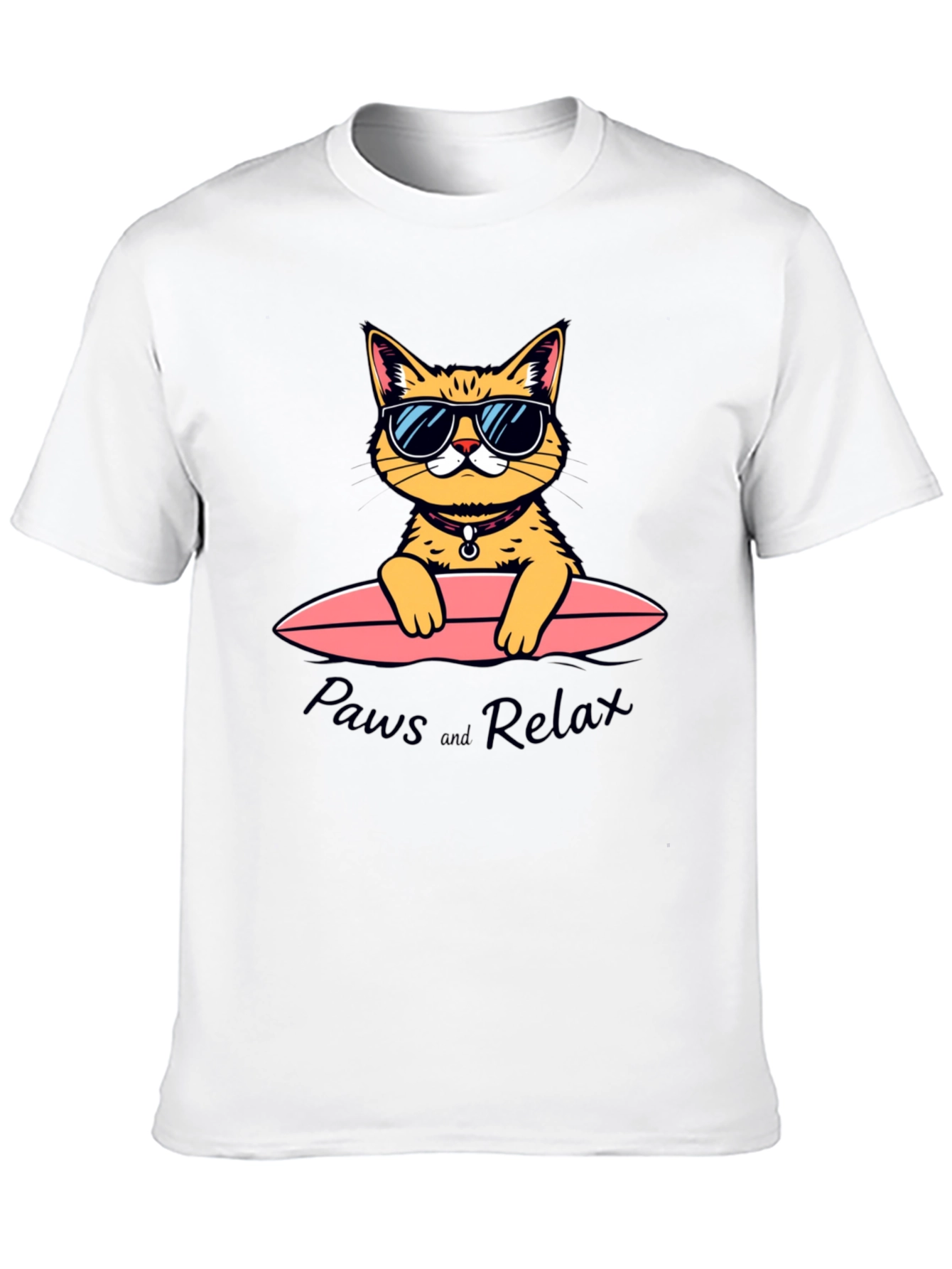 Paws and Relax Cat Surfing T-Shirt