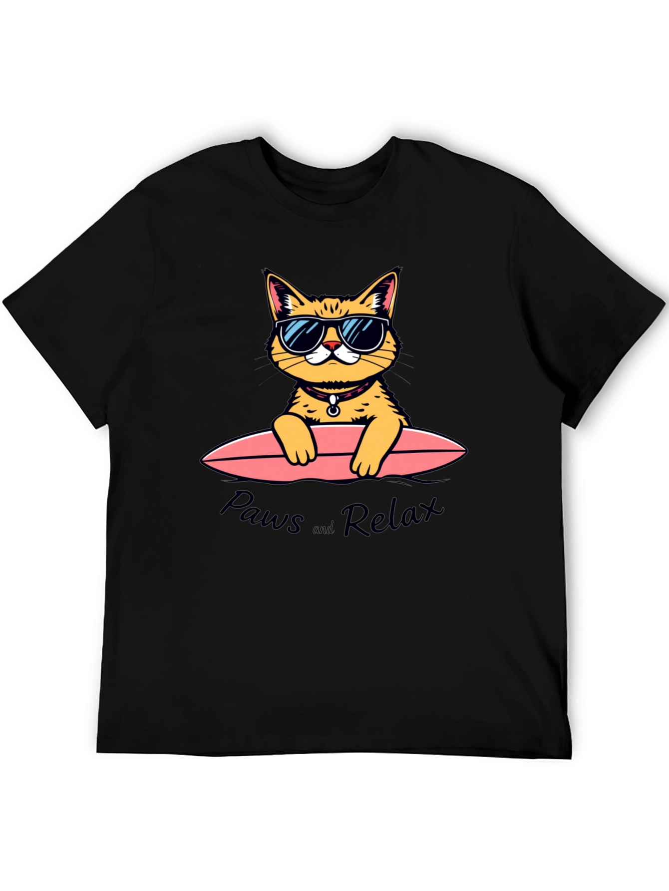 Paws and Relax Cat Surfing T-Shirt