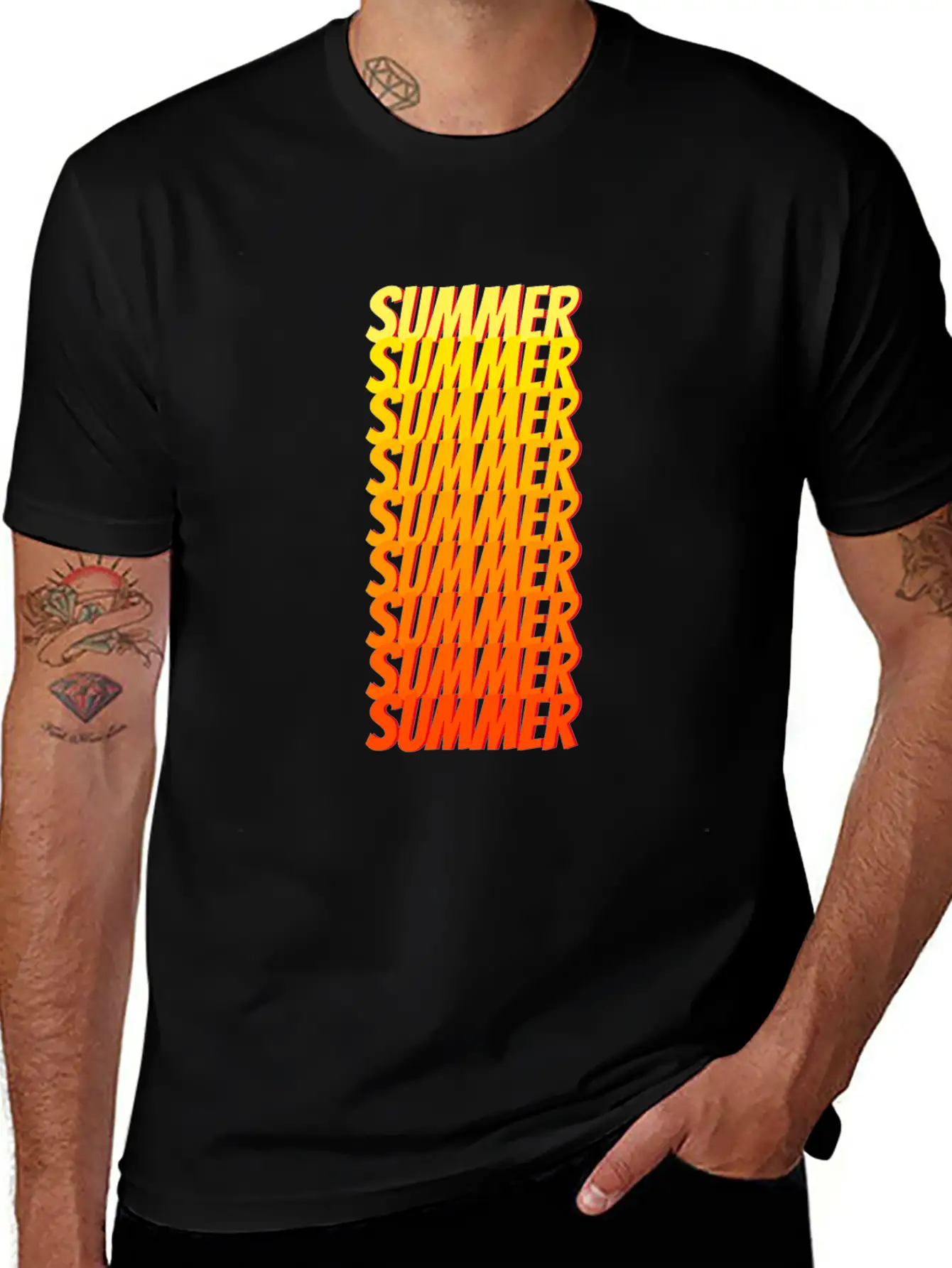 Ombre Summer Text Unisex Casual T-Shirt – Clean Design For Daily Comfort