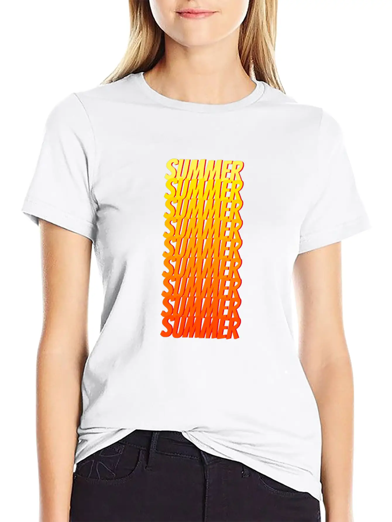 Ombre Summer Text Unisex Casual T-Shirt – Clean Design For Daily Comfort