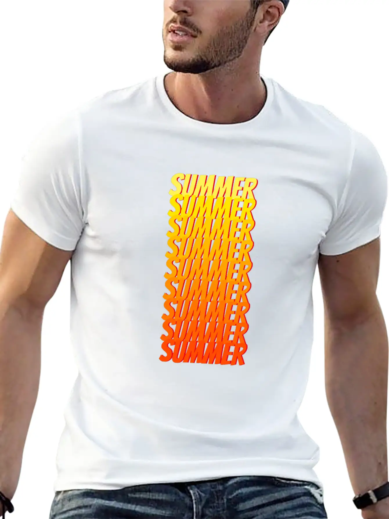 Ombre Summer Text Unisex Casual T-Shirt – Clean Design For Daily Comfort