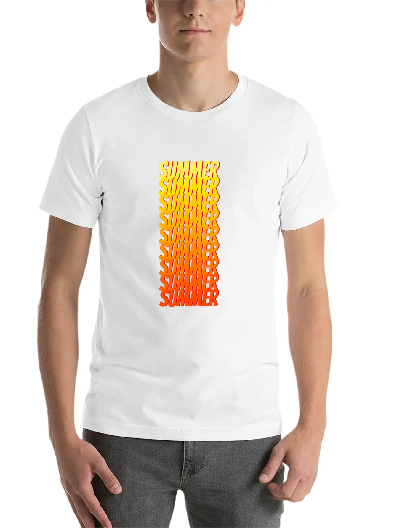 Ombre Summer Text Unisex Casual T-Shirt – Clean Design For Daily Comfort