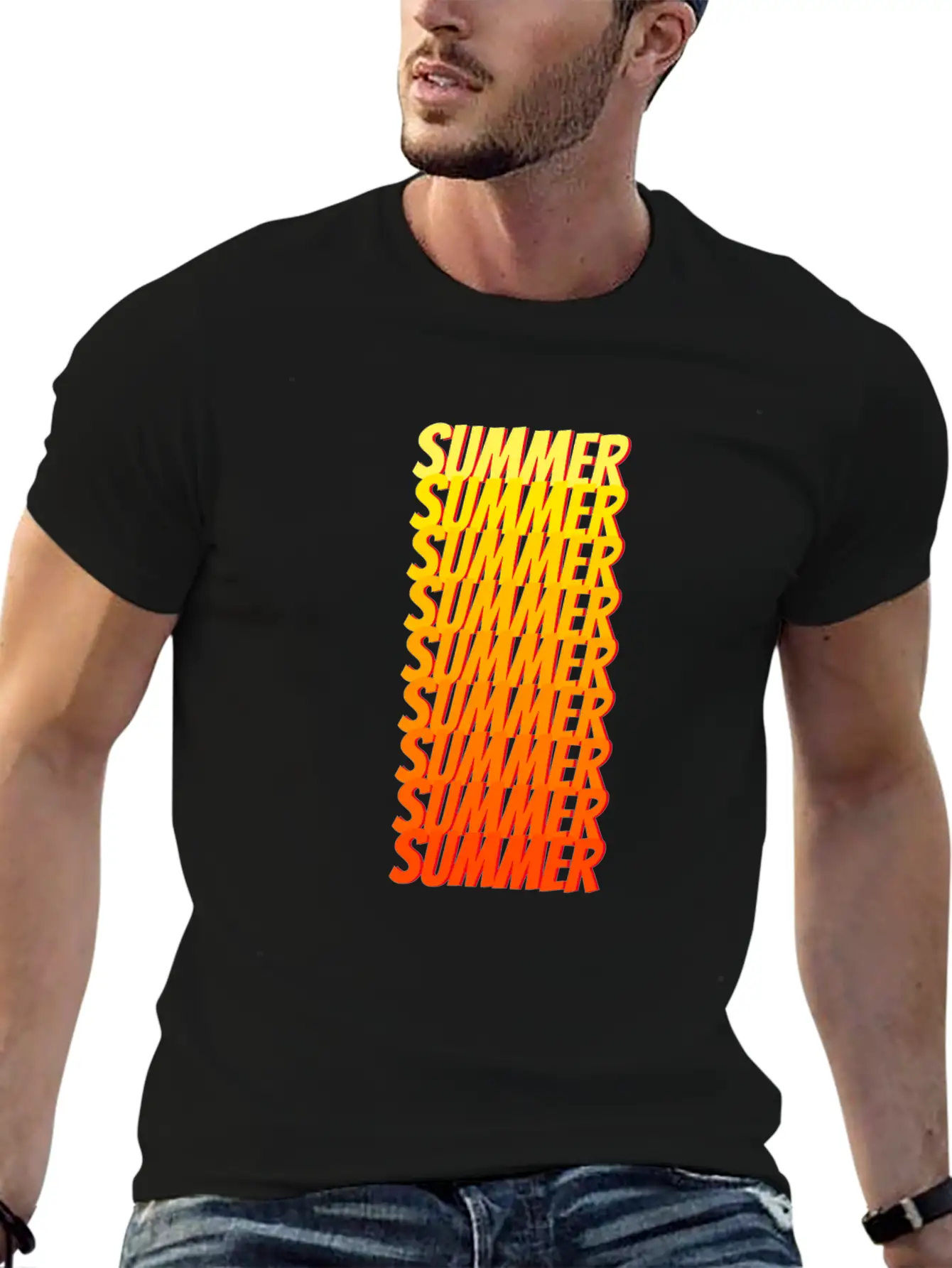 Ombre Summer Text Unisex Casual T-Shirt – Clean Design For Daily Comfort