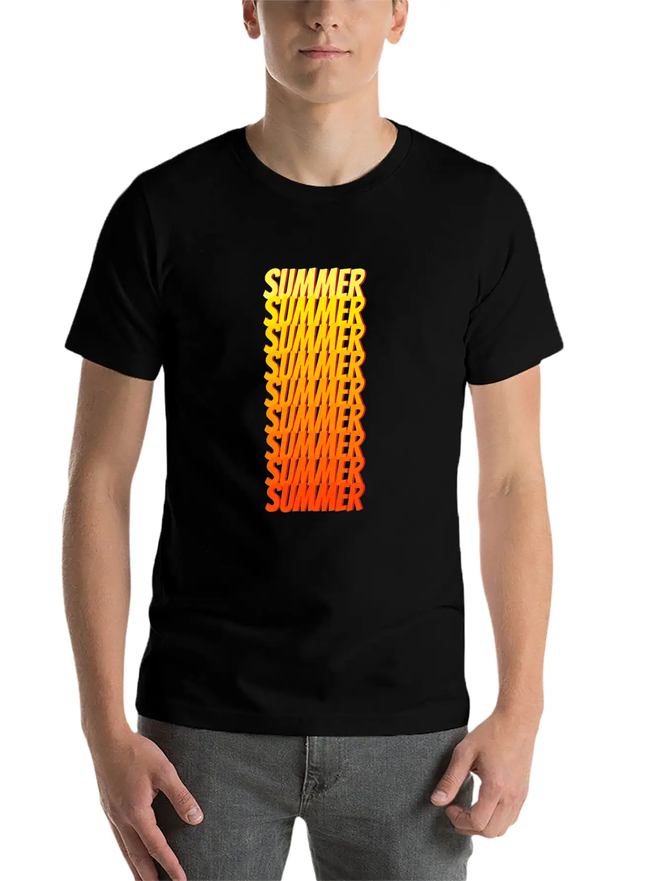 Ombre Summer Text Unisex Casual T-Shirt – Clean Design For Daily Comfort