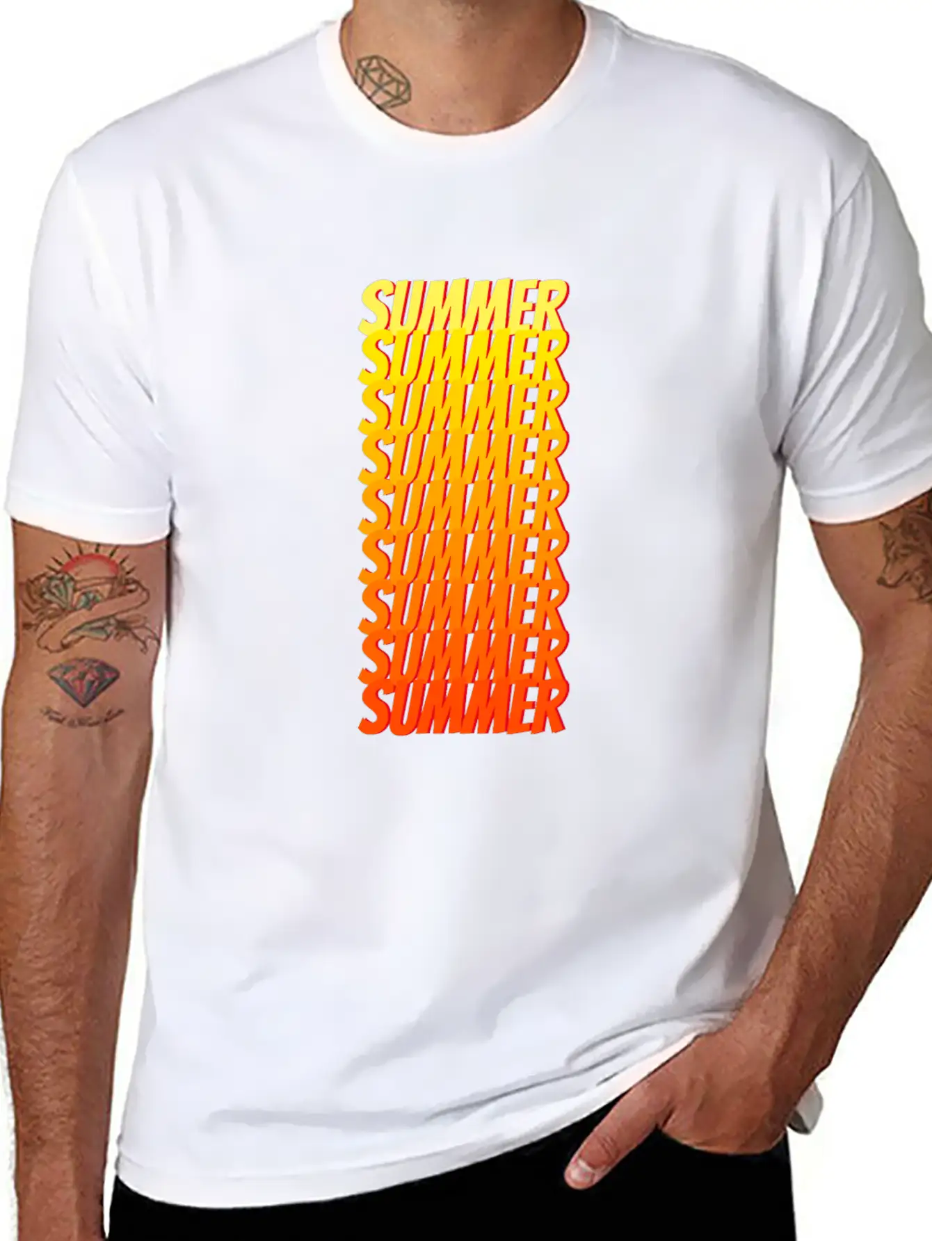 Ombre Summer Text Unisex Casual T-Shirt – Clean Design For Daily Comfort