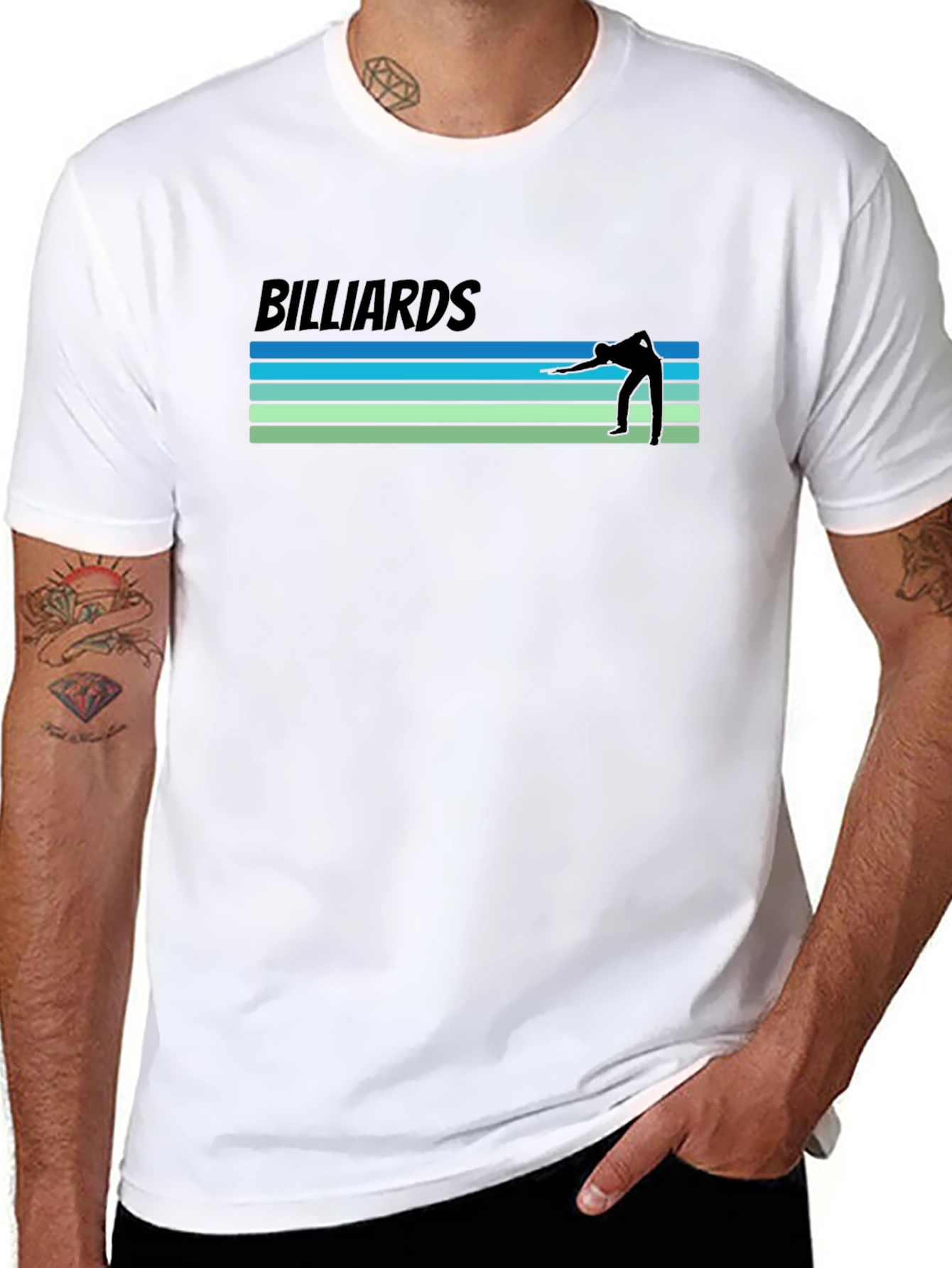 Billiards Retro Style Graphic T-Shirt