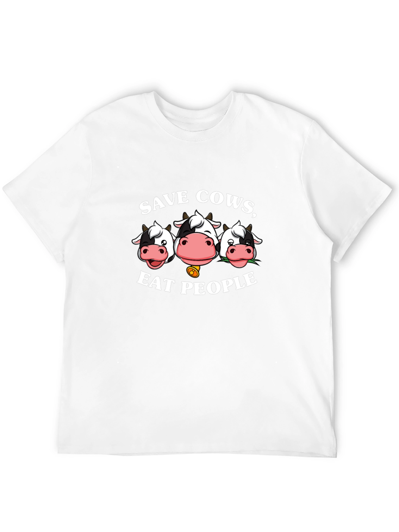 Save Cows Eat People Black Graphic T-Shirt