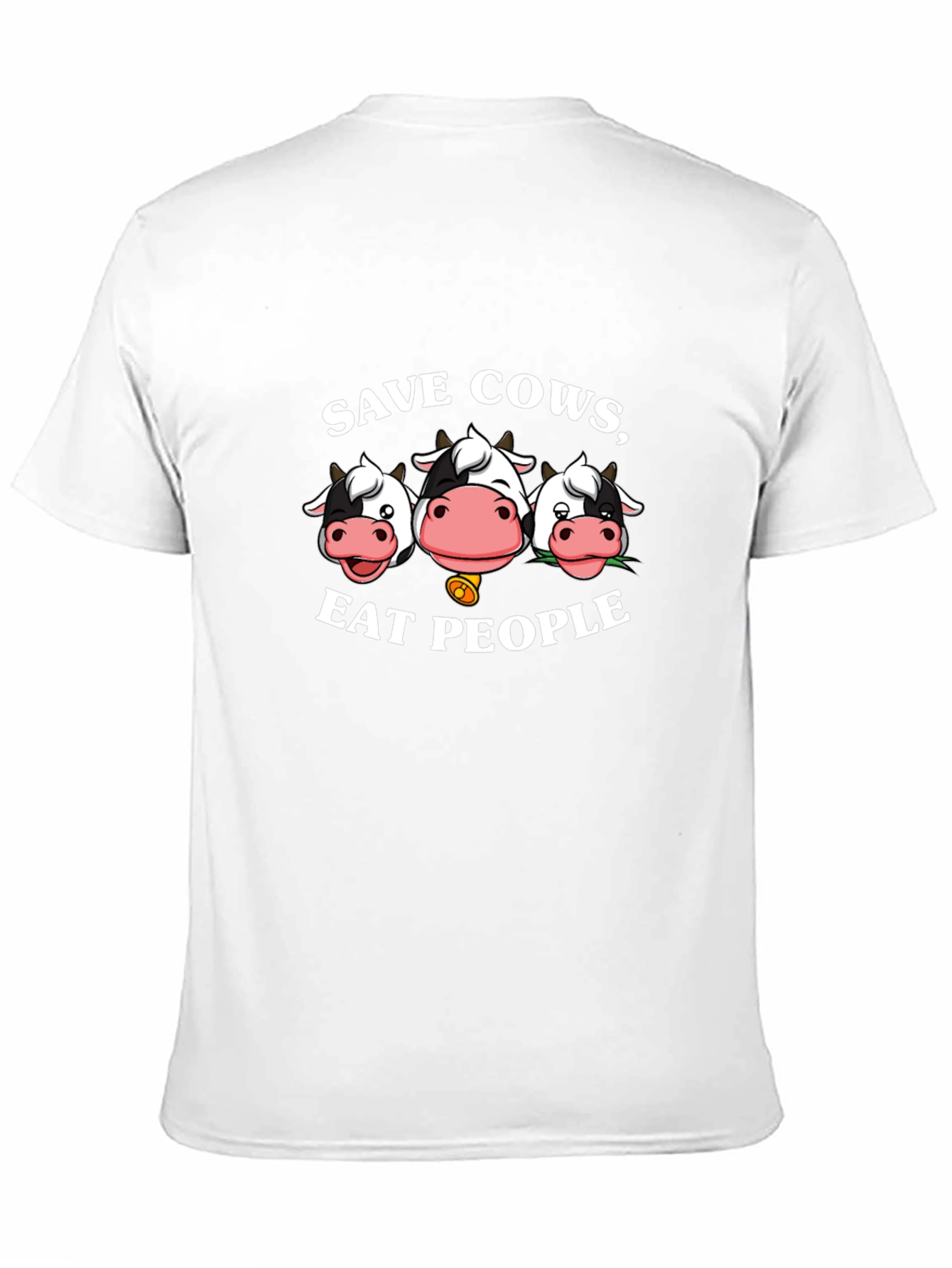 Save Cows Eat People Black Graphic T-Shirt