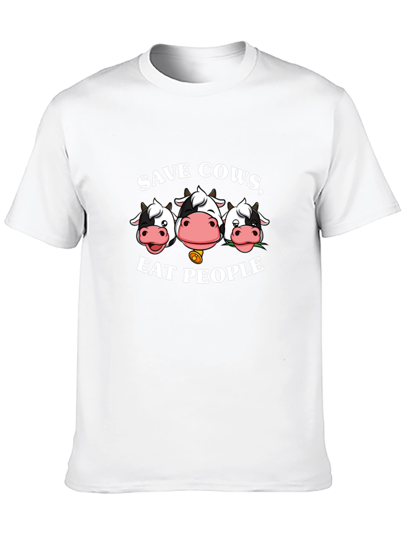Save Cows Eat People Black Graphic T-Shirt