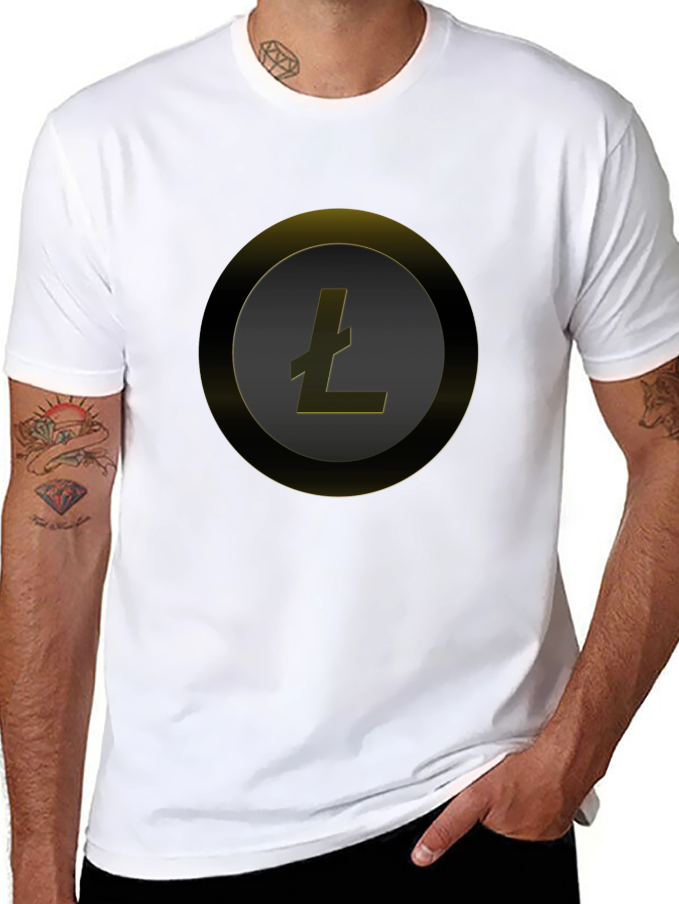 Litecoin Crypto Tee - Sleek Black Circle Design