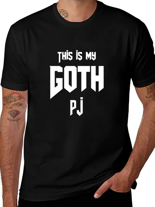 Goth PJ Graphic T-Shirt - Black