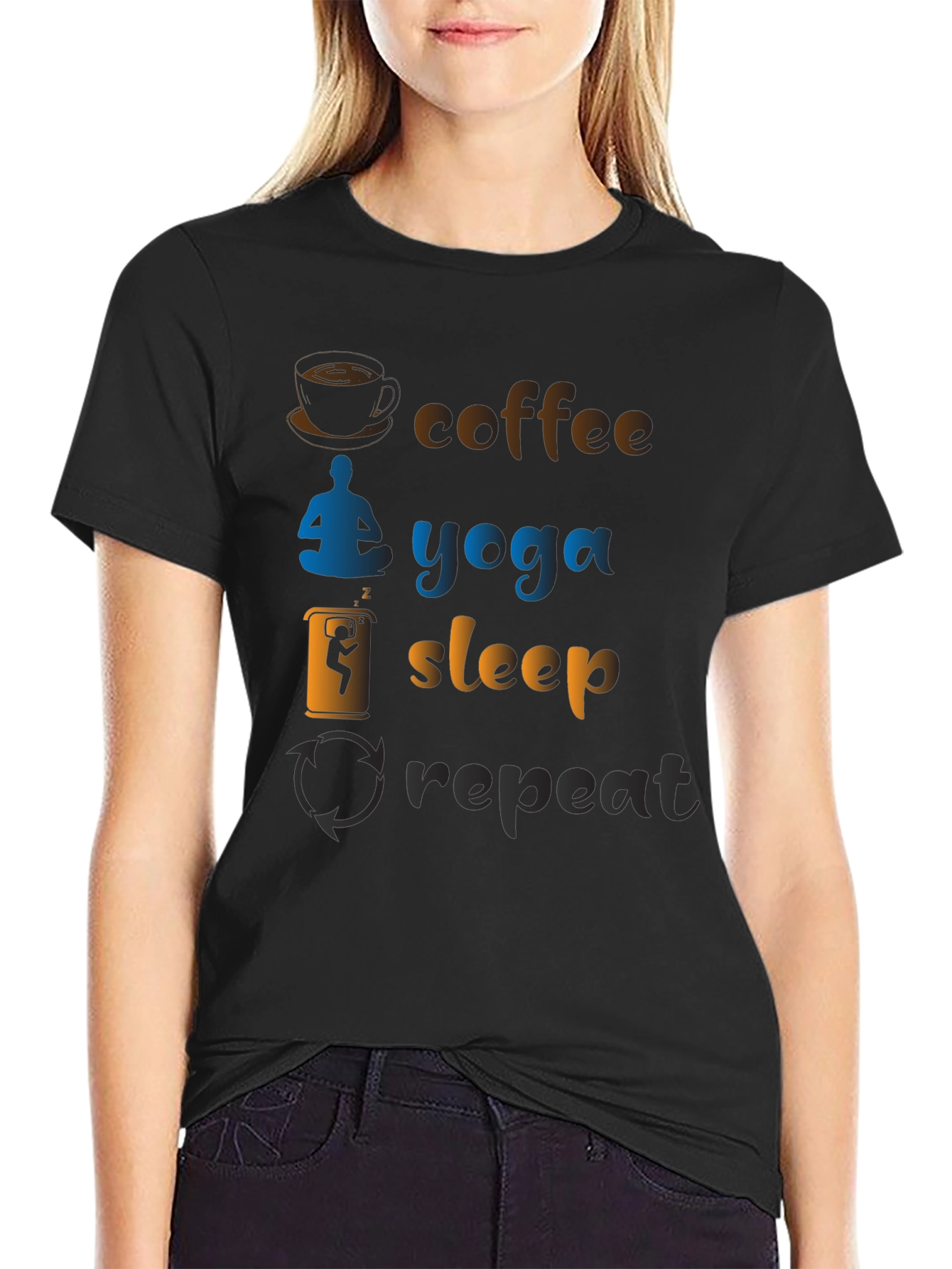Coffee Yoga Sleep Repeat T-Shirt