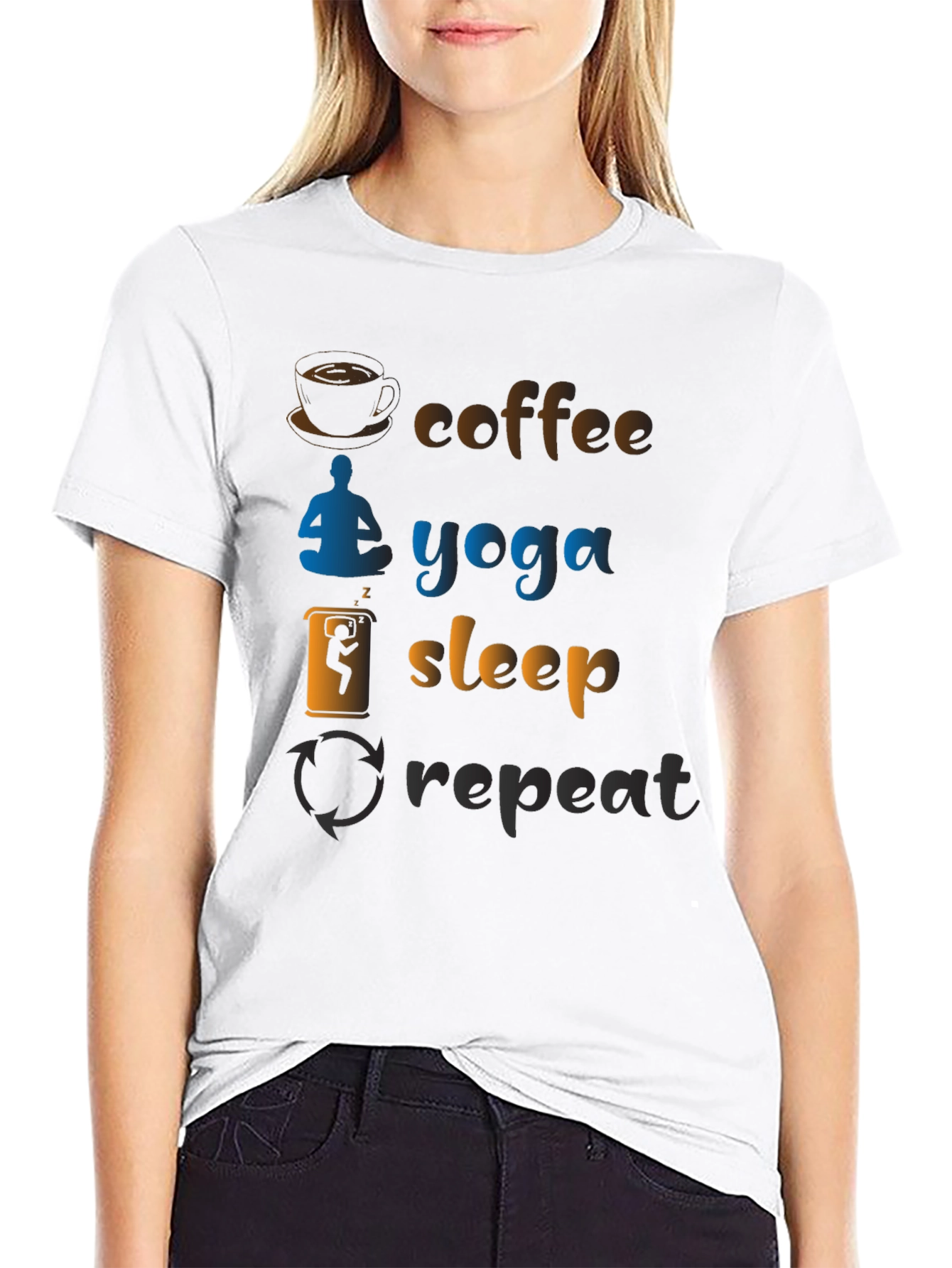 Coffee Yoga Sleep Repeat T-Shirt