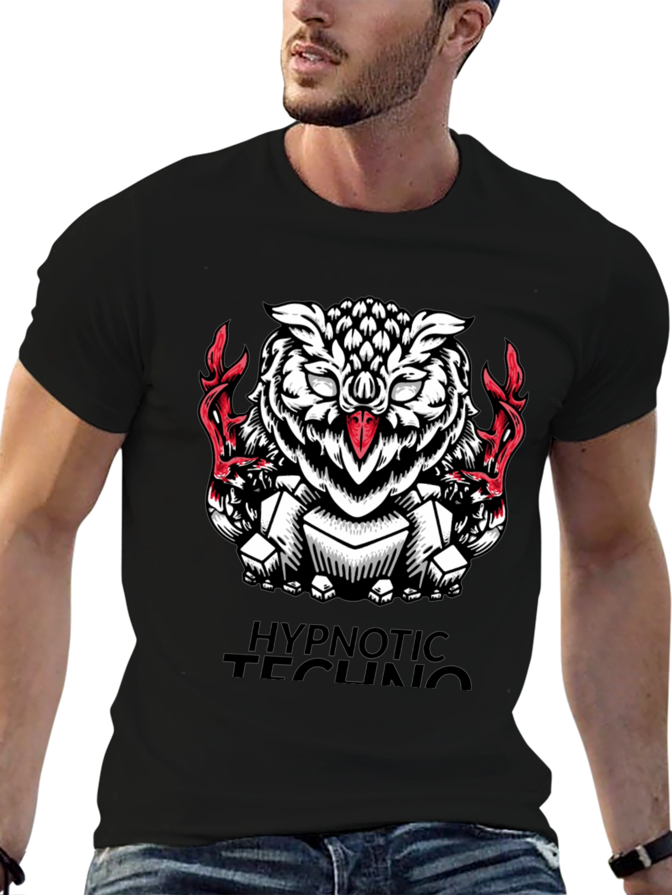 Hypnotic Techno Owl Graphic Tee