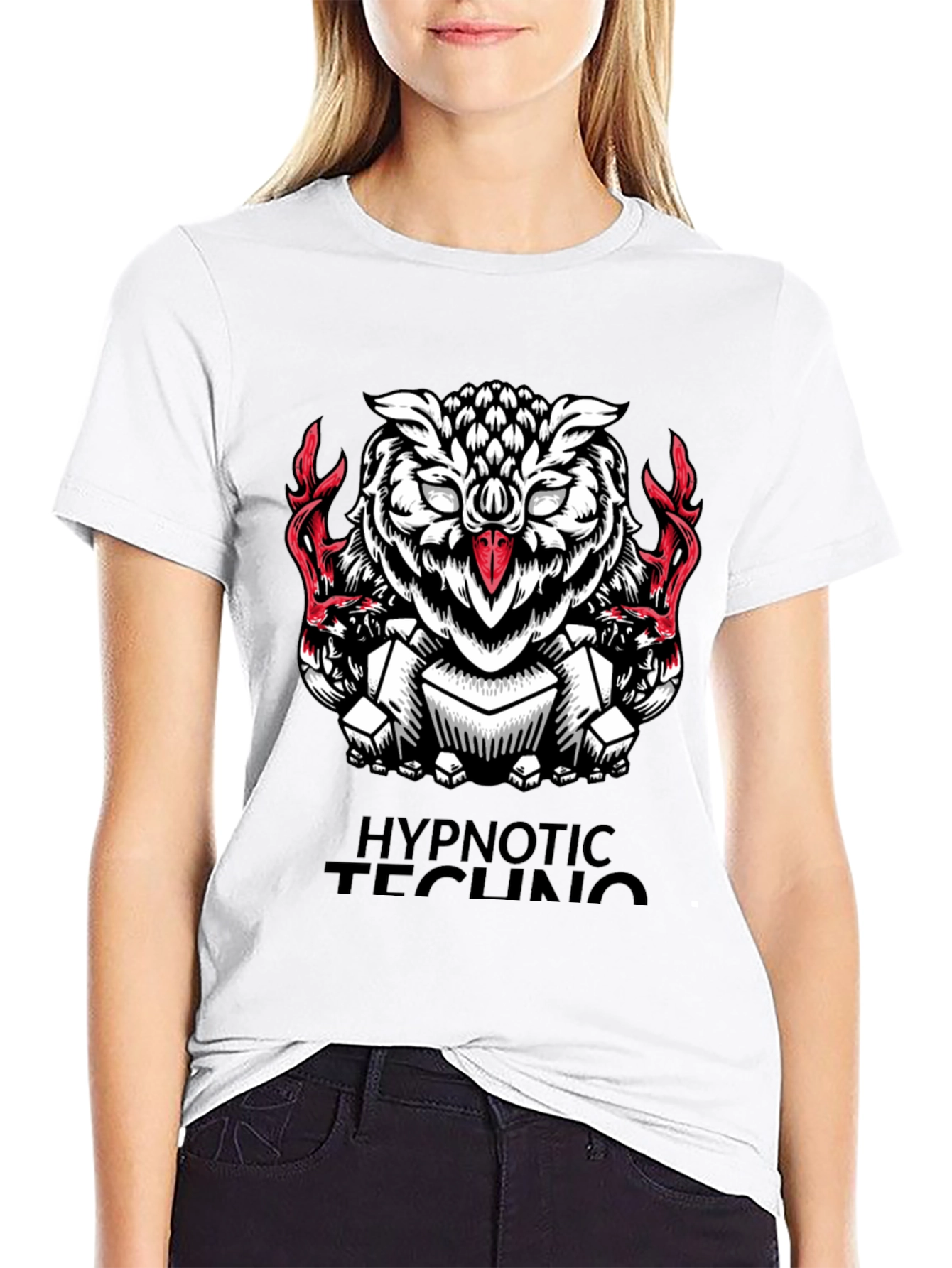 Hypnotic Techno Owl Graphic Tee