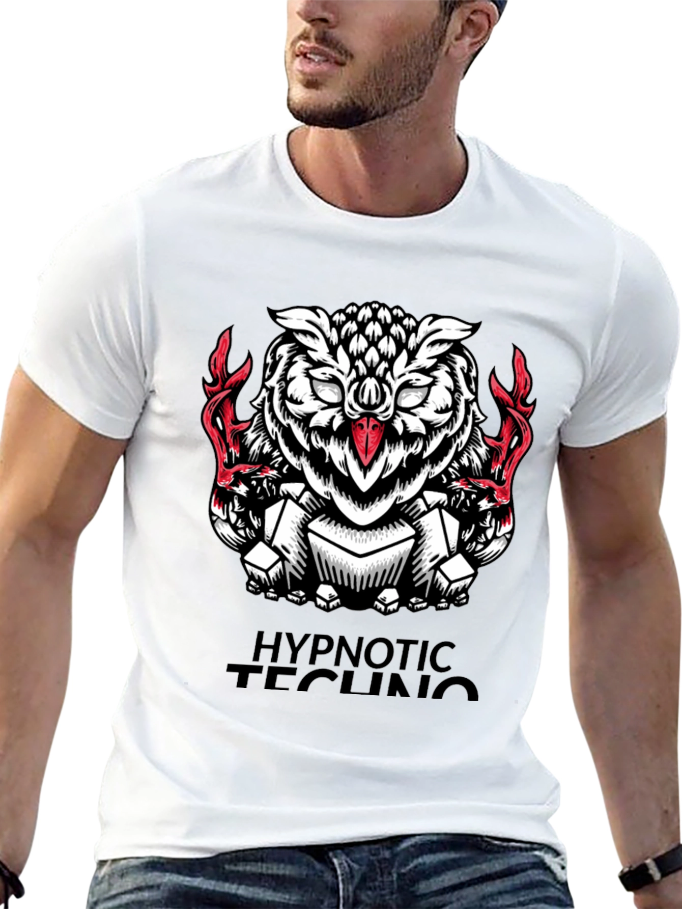 Hypnotic Techno Owl Graphic Tee