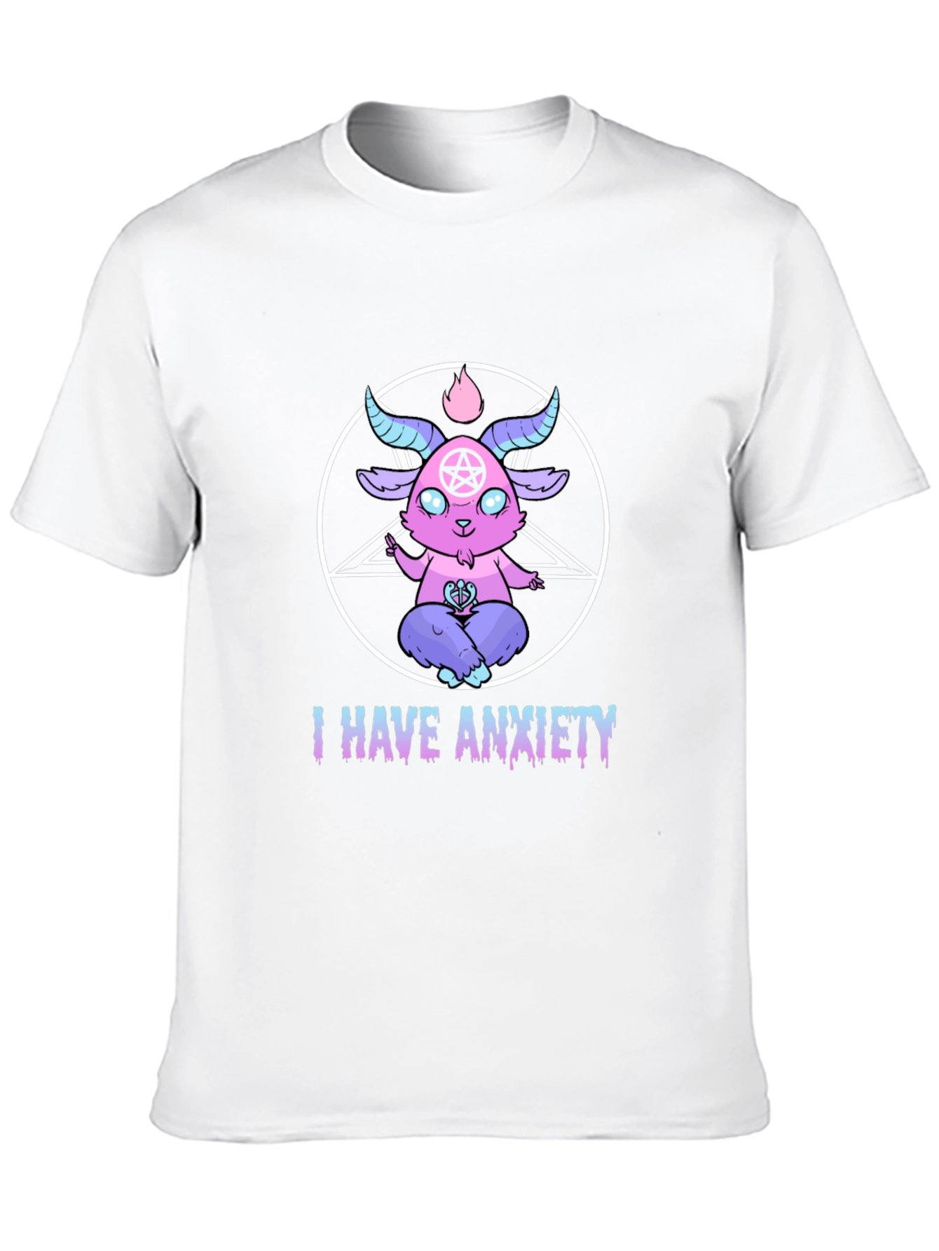 Anxiety Baphomet T-Shirt - Gothic Cartoon Goat Tee