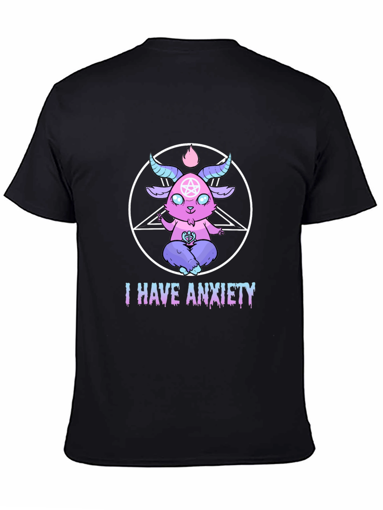 Anxiety Baphomet T-Shirt - Gothic Cartoon Goat Tee