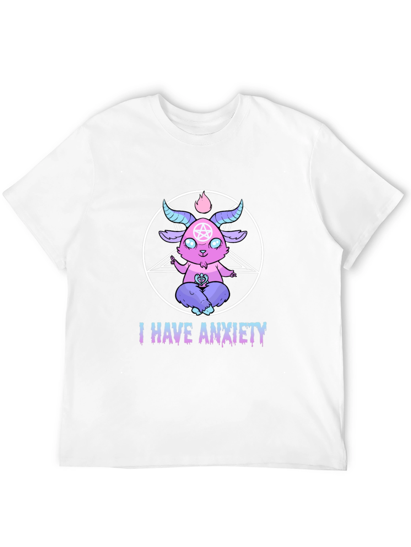 Anxiety Baphomet T-Shirt - Gothic Cartoon Goat Tee