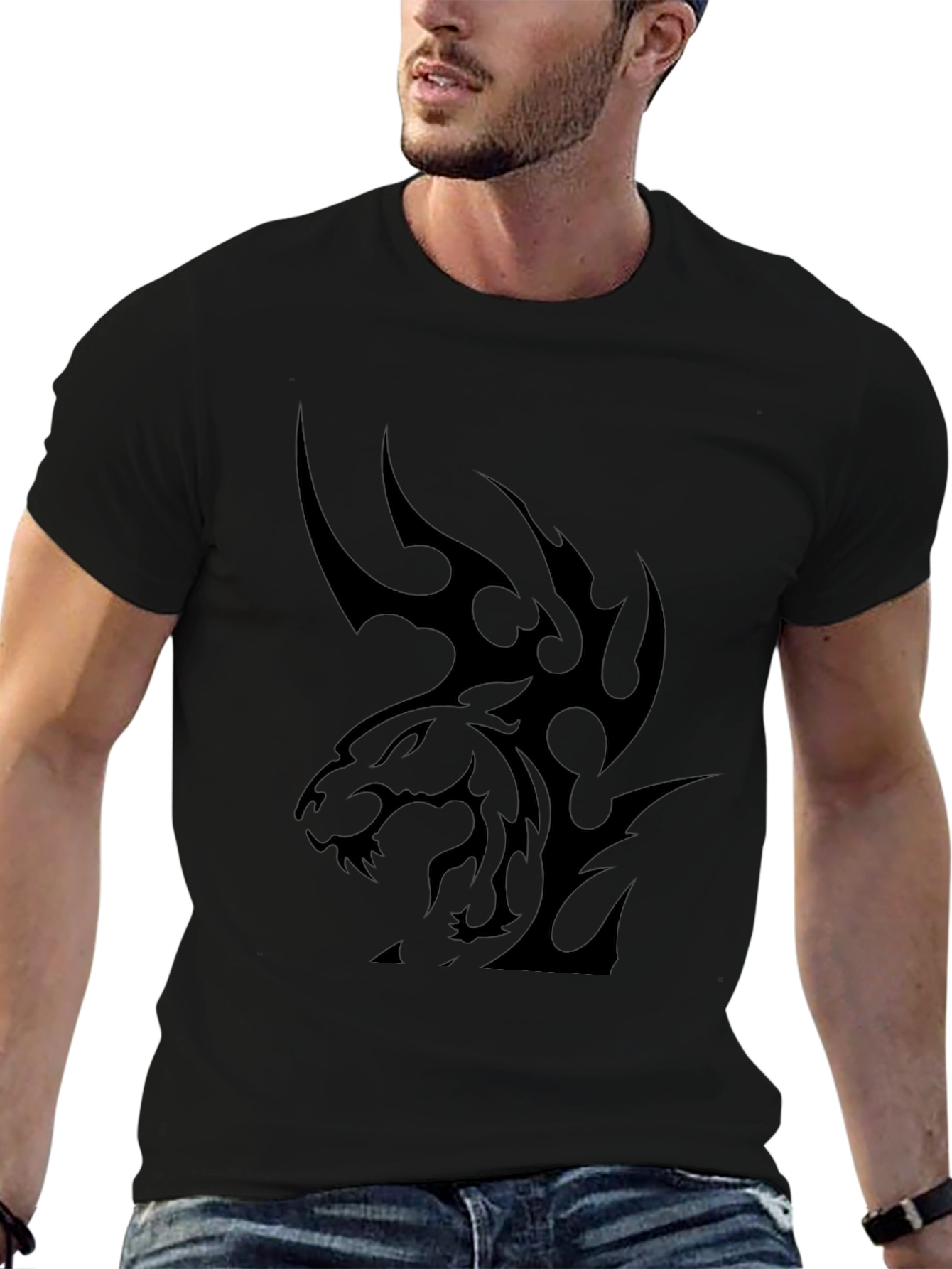 Black Tiger Graphic Tee - Mens Casual Style