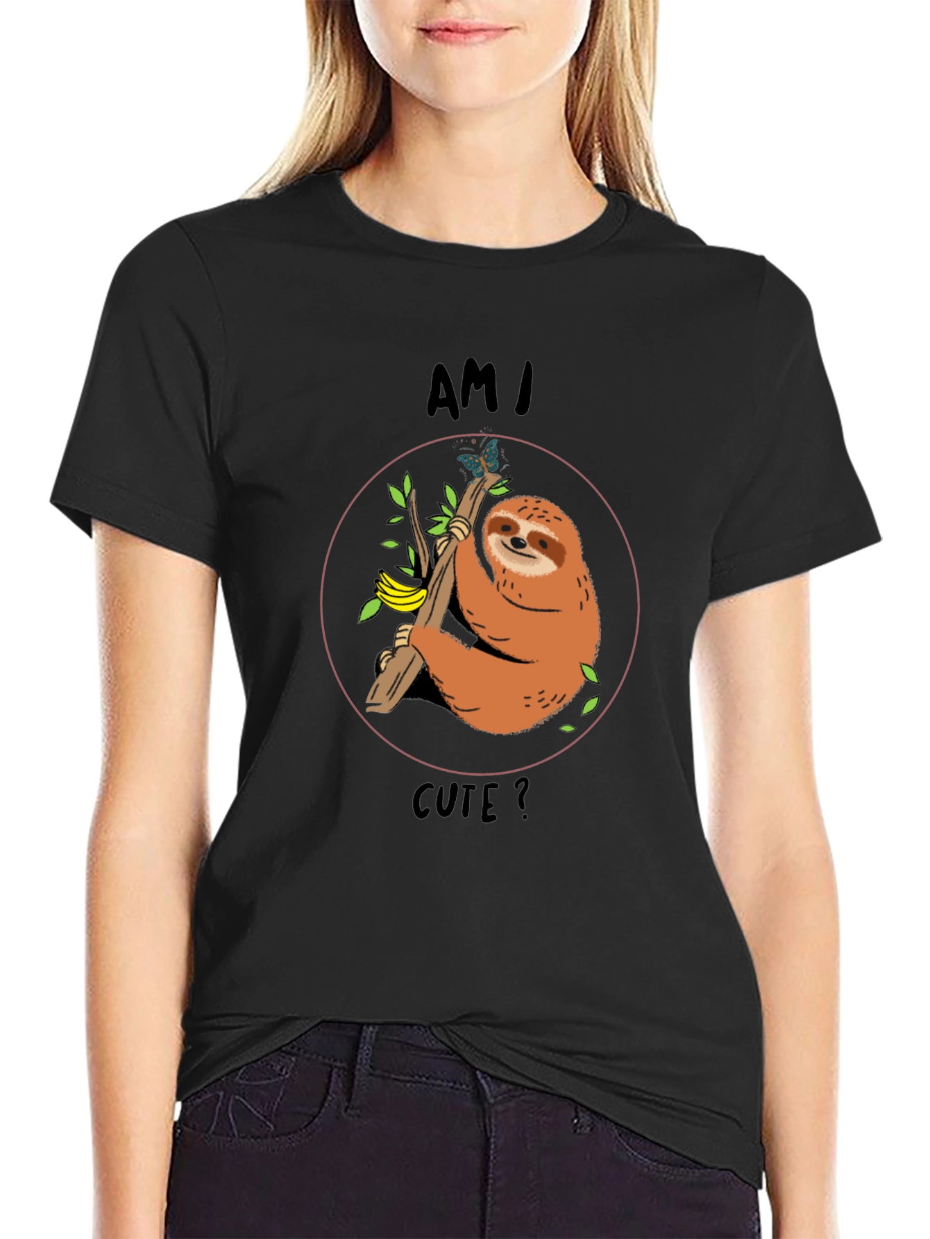 Am I Cute? Sloth Graphic T-Shirt