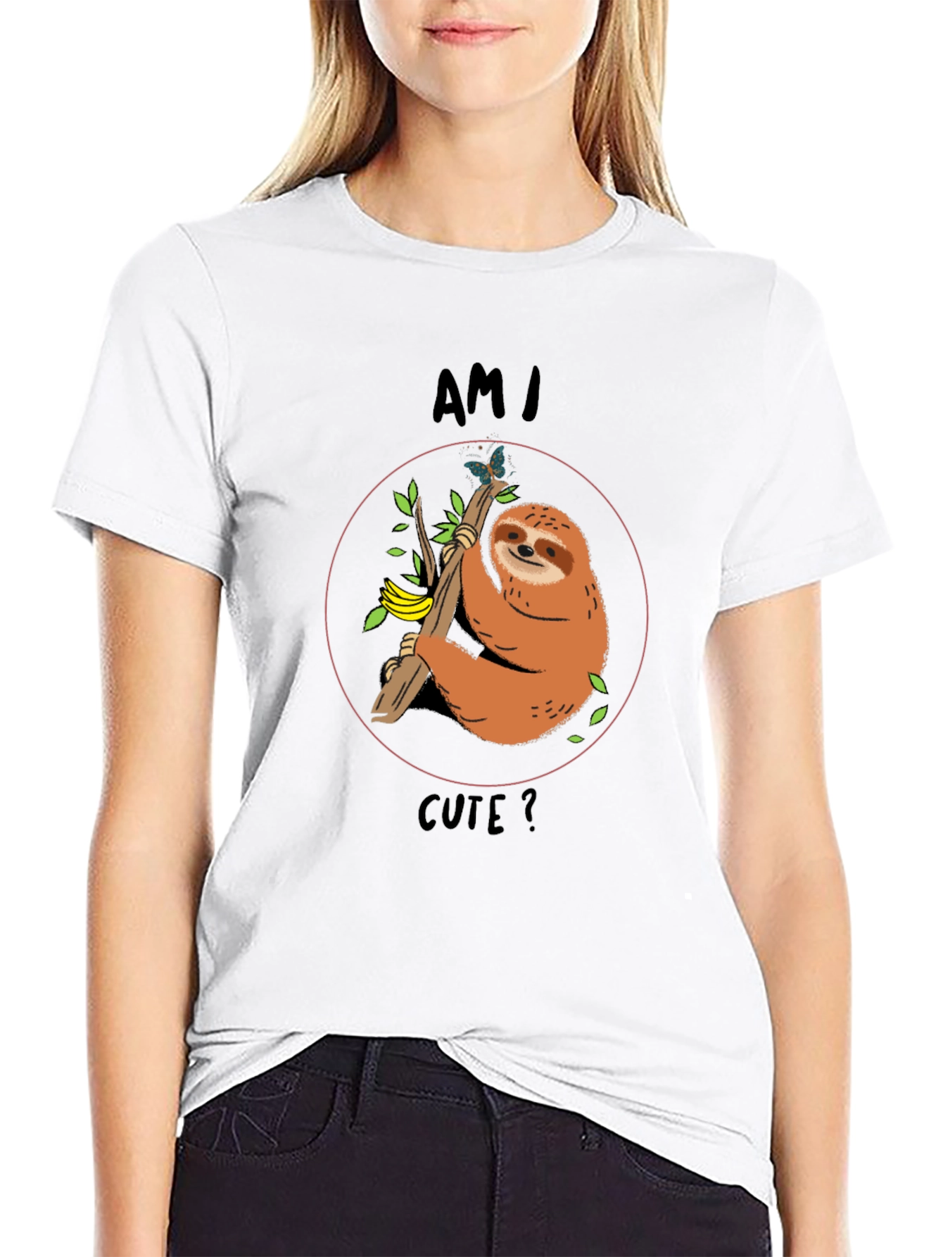 Am I Cute? Sloth Graphic T-Shirt