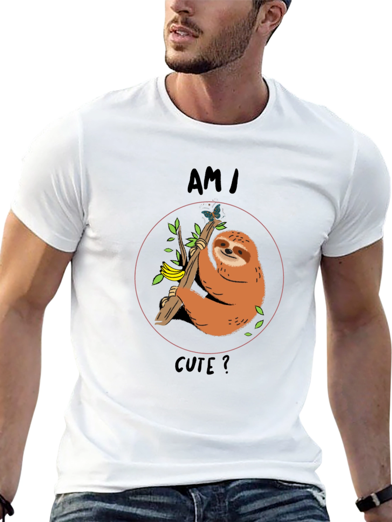 Am I Cute? Sloth Graphic T-Shirt