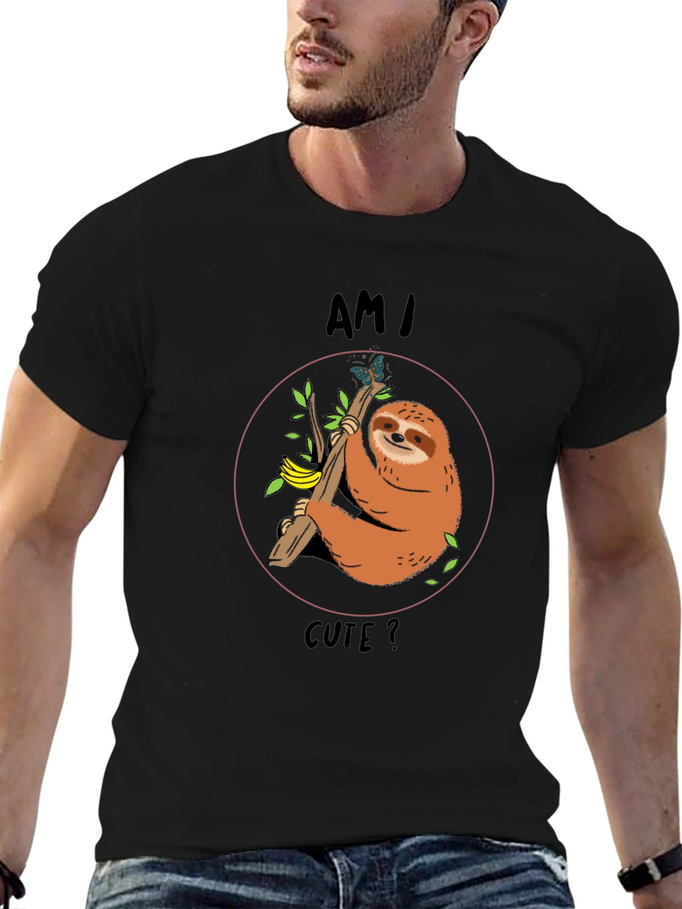 Am I Cute? Sloth Graphic T-Shirt