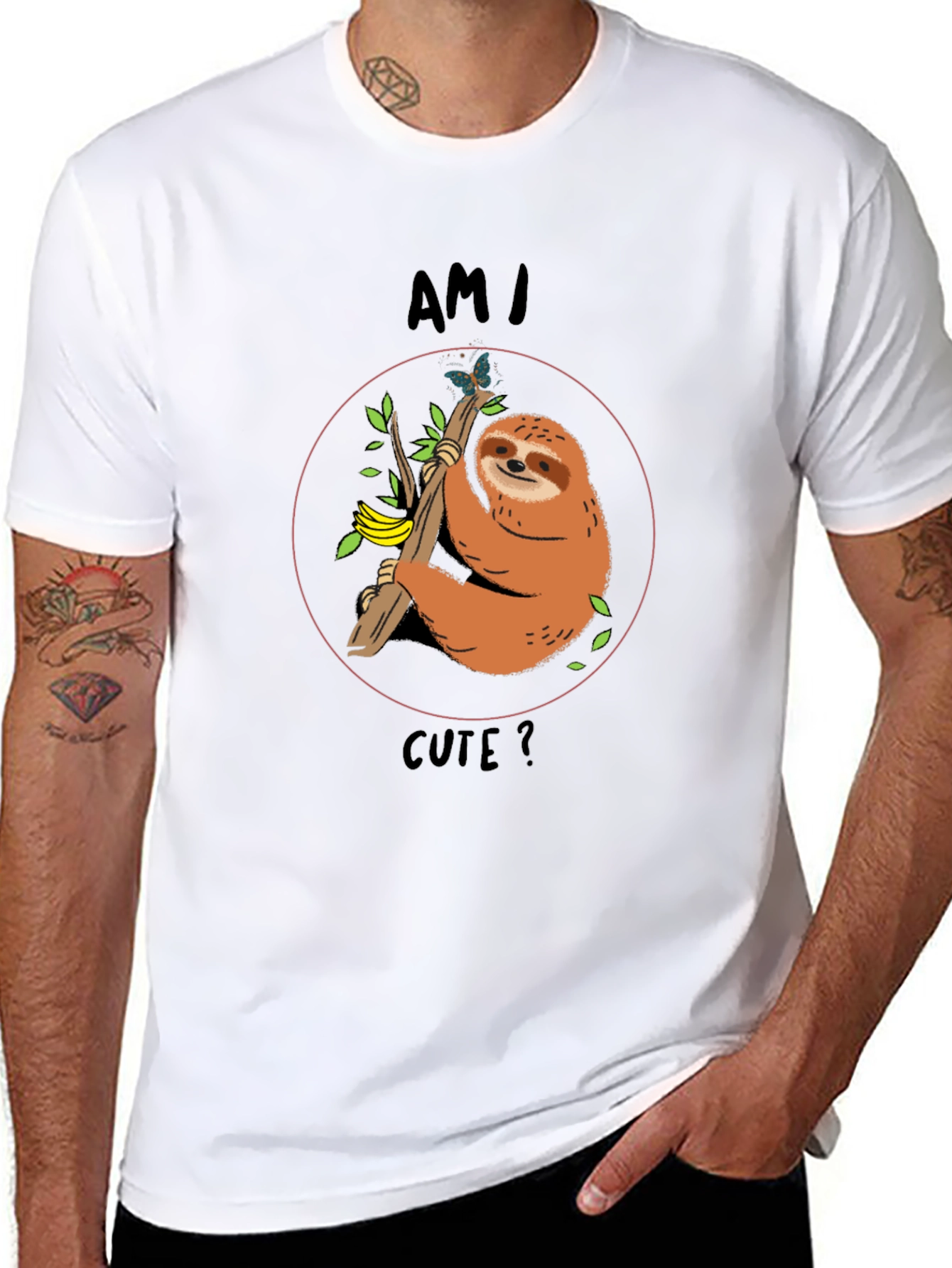 Am I Cute? Sloth Graphic T-Shirt