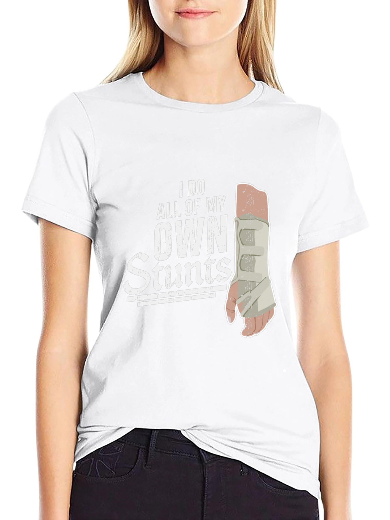 I Do All My Own Stunts Broken Arm T-Shirt