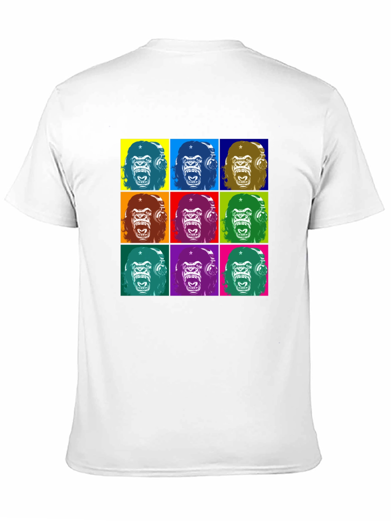 Pop Art Gorilla Graphic T-Shirt - Black