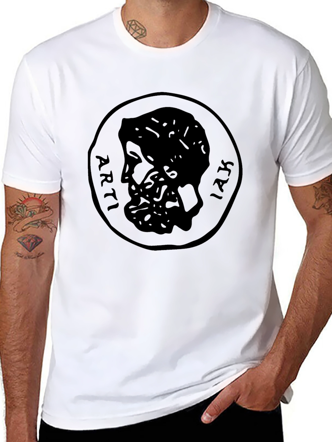 Ancient Coin Graphic Tee - Black