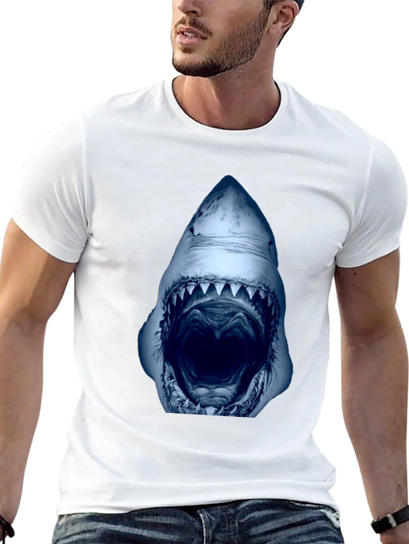 Shark Mouth Graphic Black T-Shirt