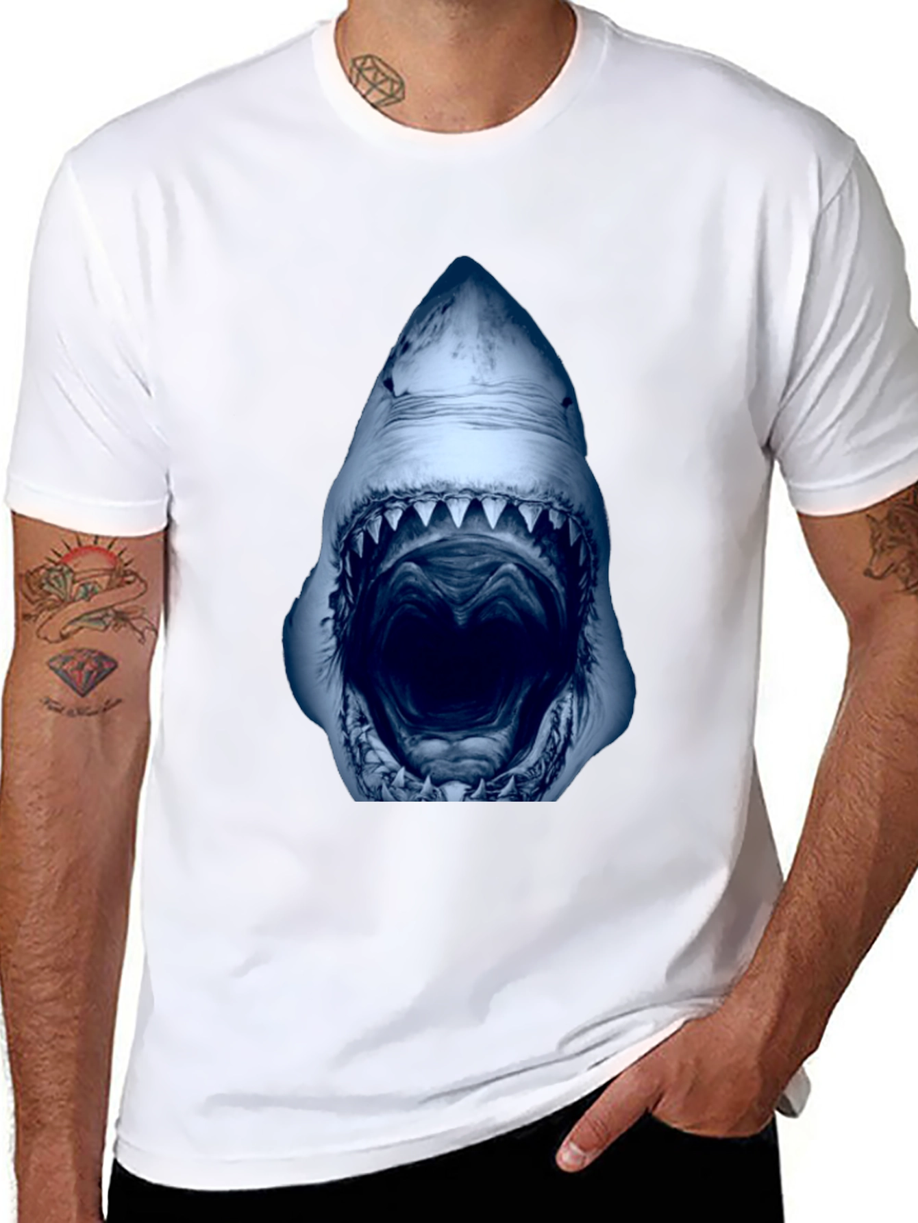 Shark Mouth Graphic Black T-Shirt