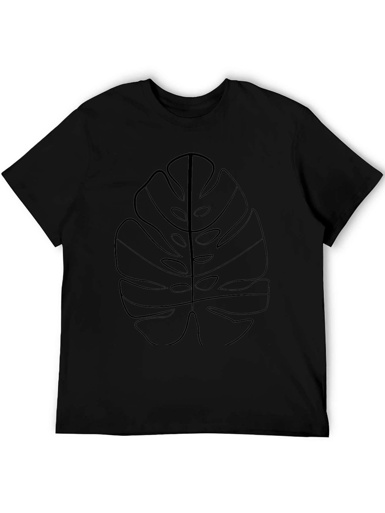Monstera Leaf Graphic Black T-Shirt