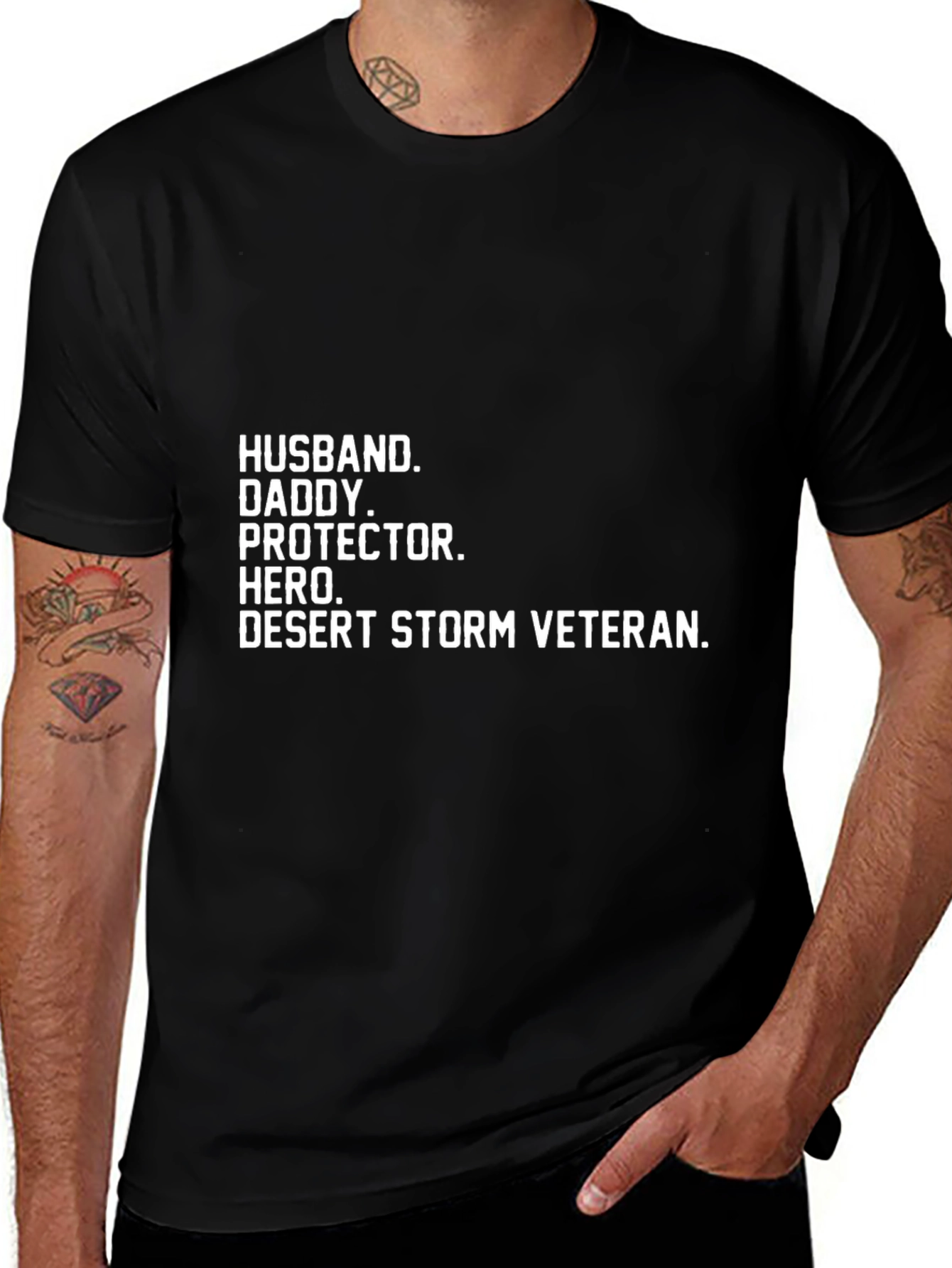 Husband Daddy Hero Desert Storm Veteran T-Shirt