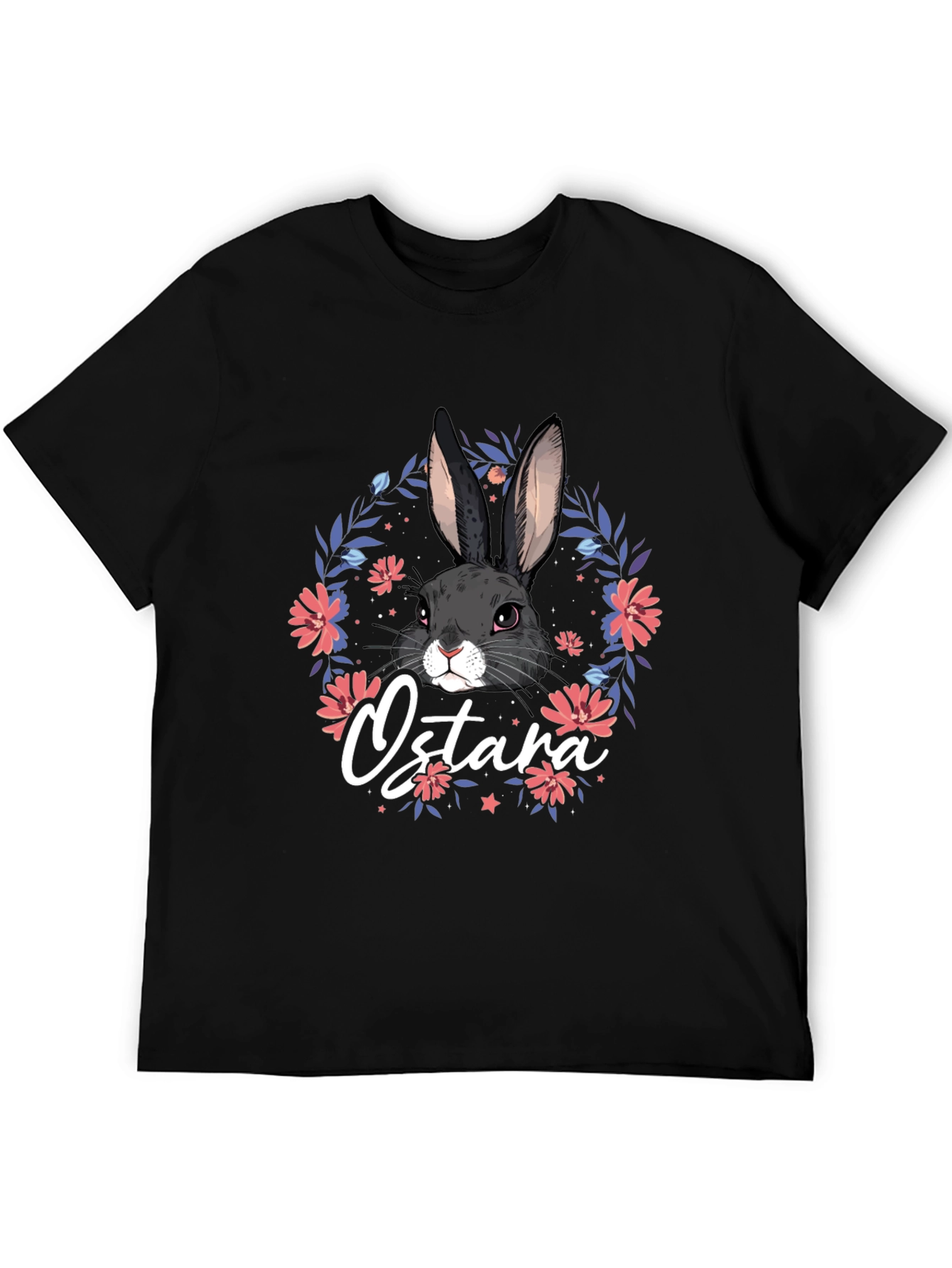 Ostara Bunny Floral T-Shirt - Black