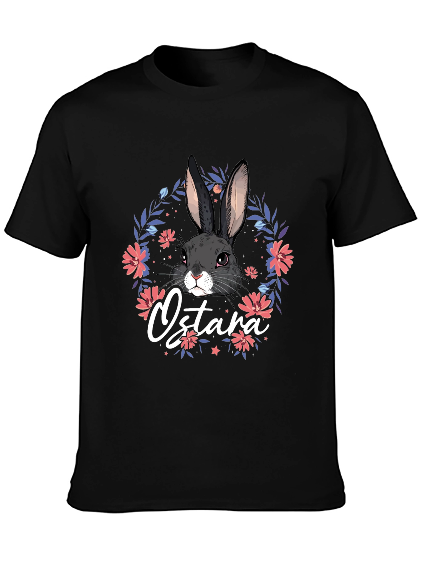 Ostara Bunny Floral T-Shirt - Black